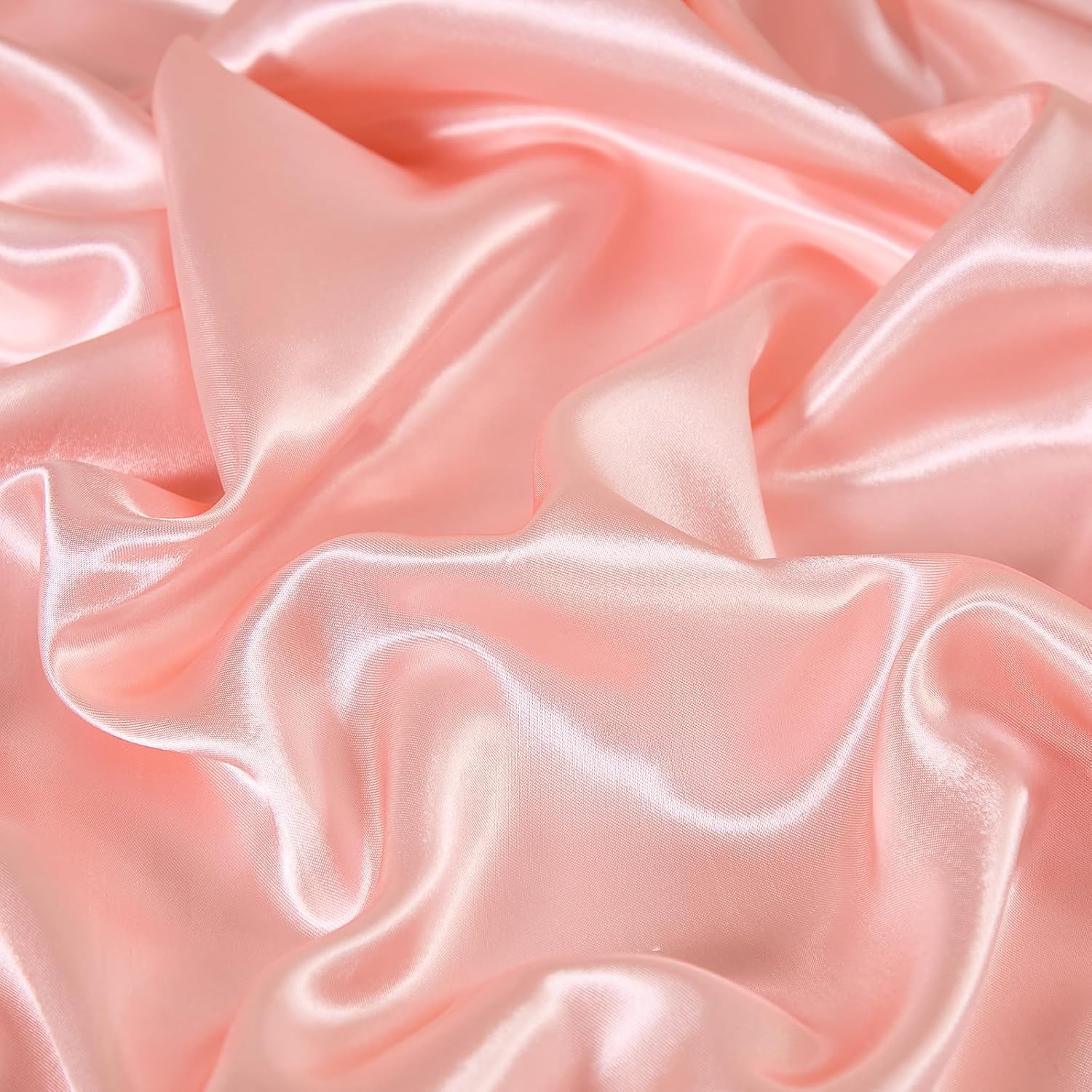 MOVE OVER Pink Satin Comforter Set King Size 8 Pieces Bed in a Bag Farmhosue Shabby Chic Waterfall Ruffle Comforter Set Luxury Silk Like Satin Bedding Set Boho Chic Satin Ruffled Comforter Sets - Image 8