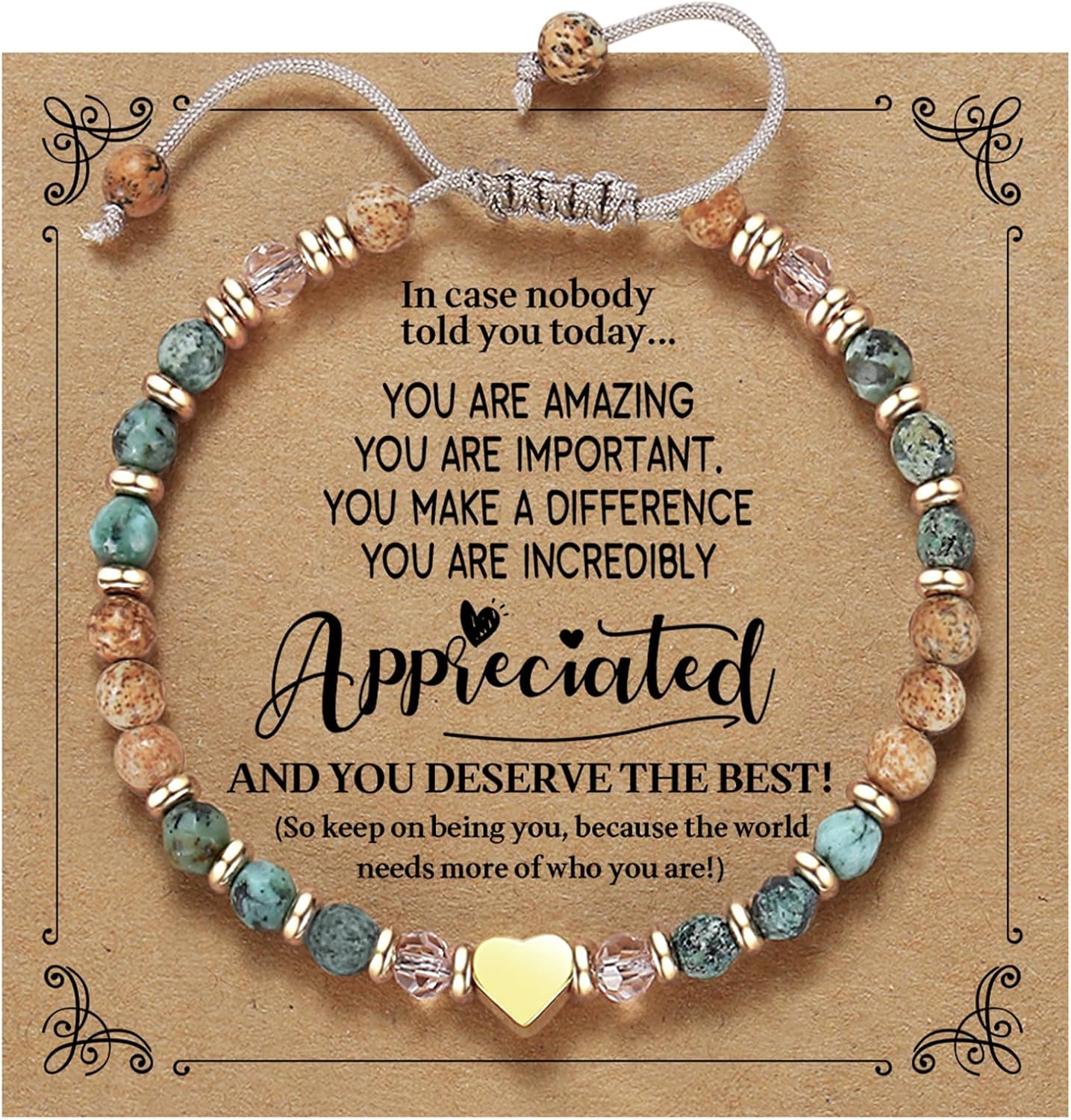 yupoxiu Inspirational Gifts for Women Birthday - Healing Natural Stone Bracelets, Thinking of You Get Well Soon Gifts for Women Friend Sister