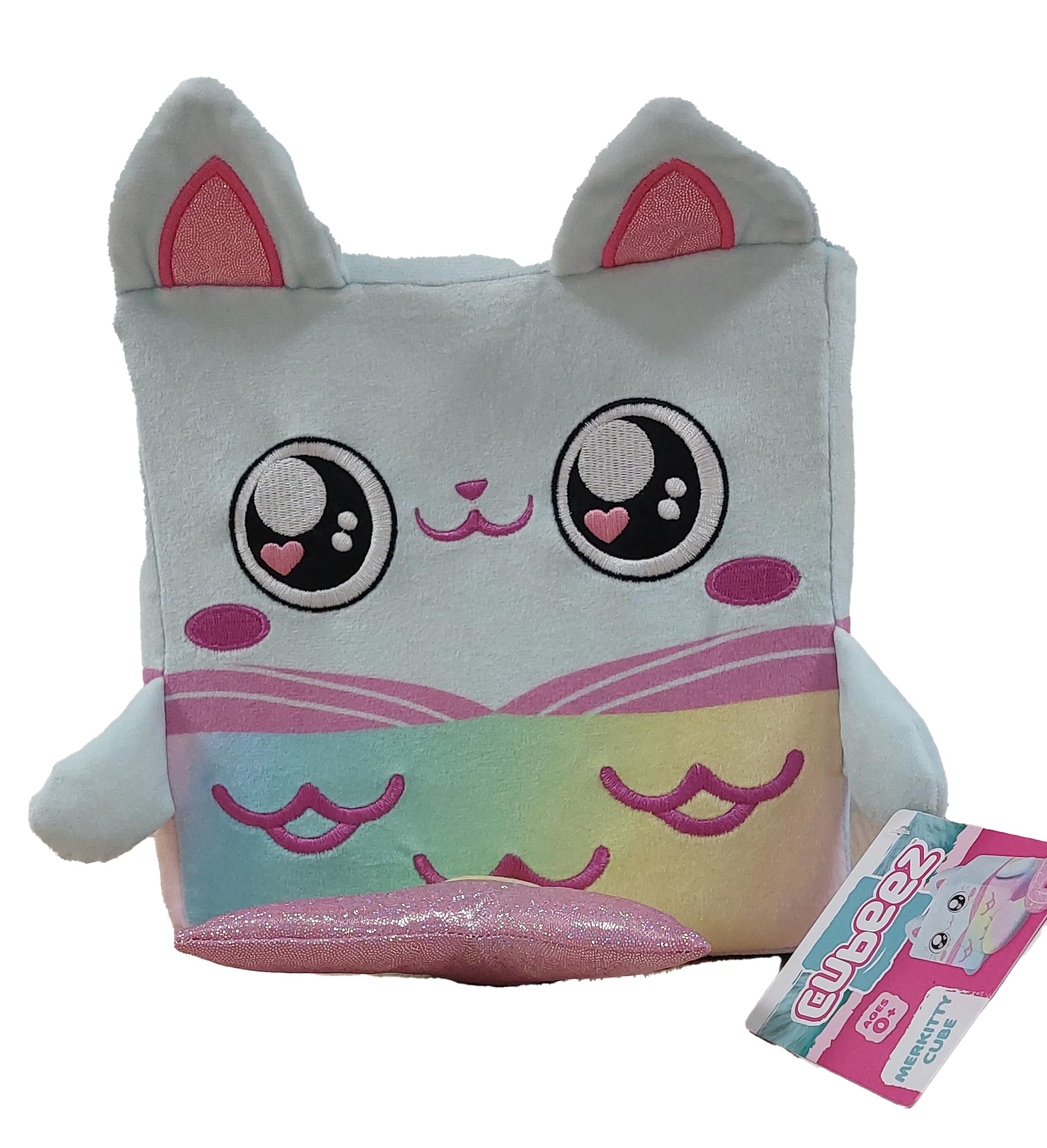 Cubeez Plush Merkitty 10cm, Stackable Squishy Memory Foam Soft Toy, Fun Collectible with Quirky Characters