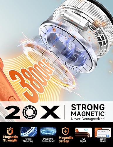 Miniatura 3 de Soporte magnético al vacío para tu automóvil 105 libras de succión y 3800 gf magnético Soporte de teléfono Magsafe ajustable de 360 para iPhone 17