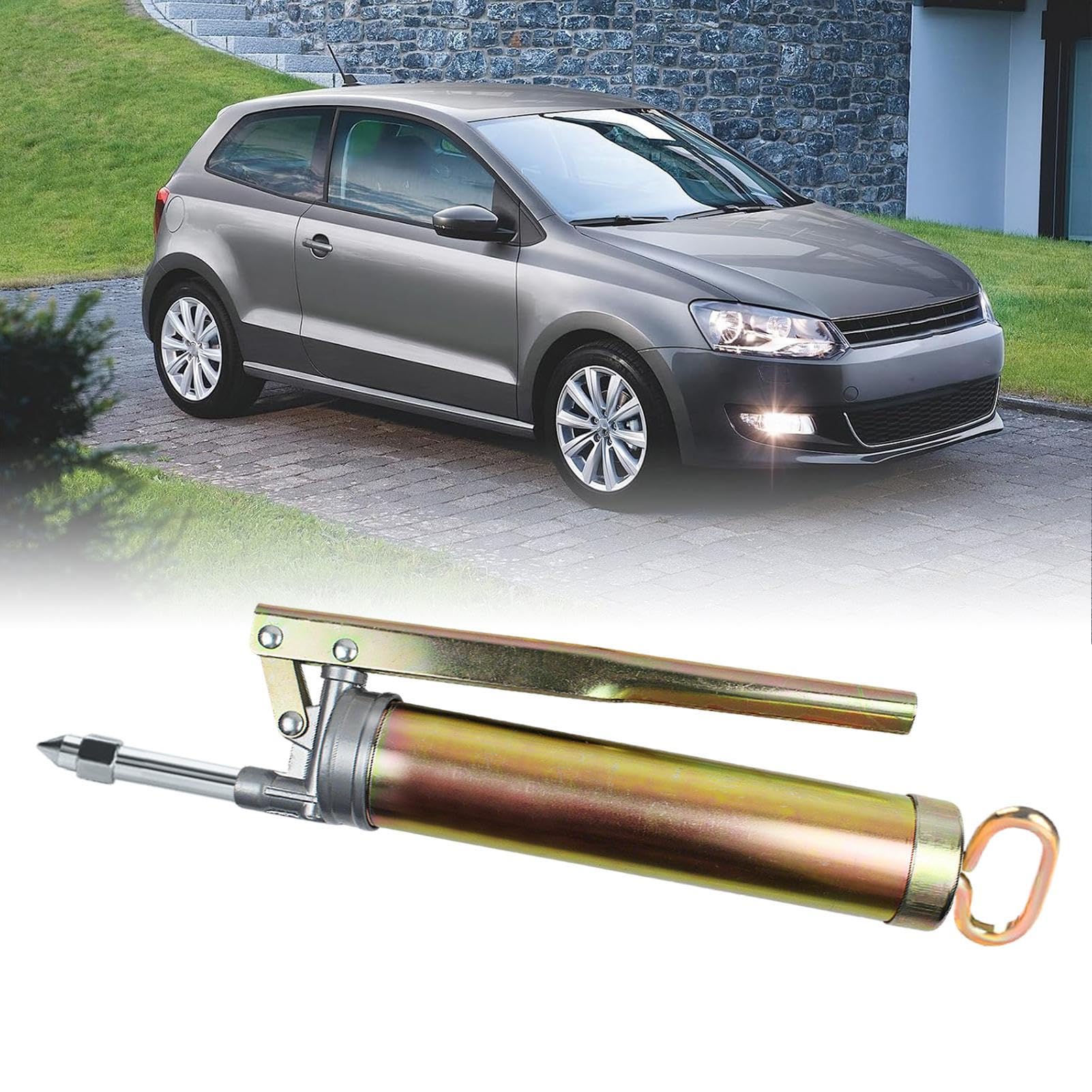 Handfetter - Hochdruck-Schmierwerkzeug, flexibler Schlauch mit großer Kapazität | Robustes Metalldesign mit Spitze und Schlauch, ideal für Autoreparatur, Mechanik, Garage, Außen- und Innenbereich