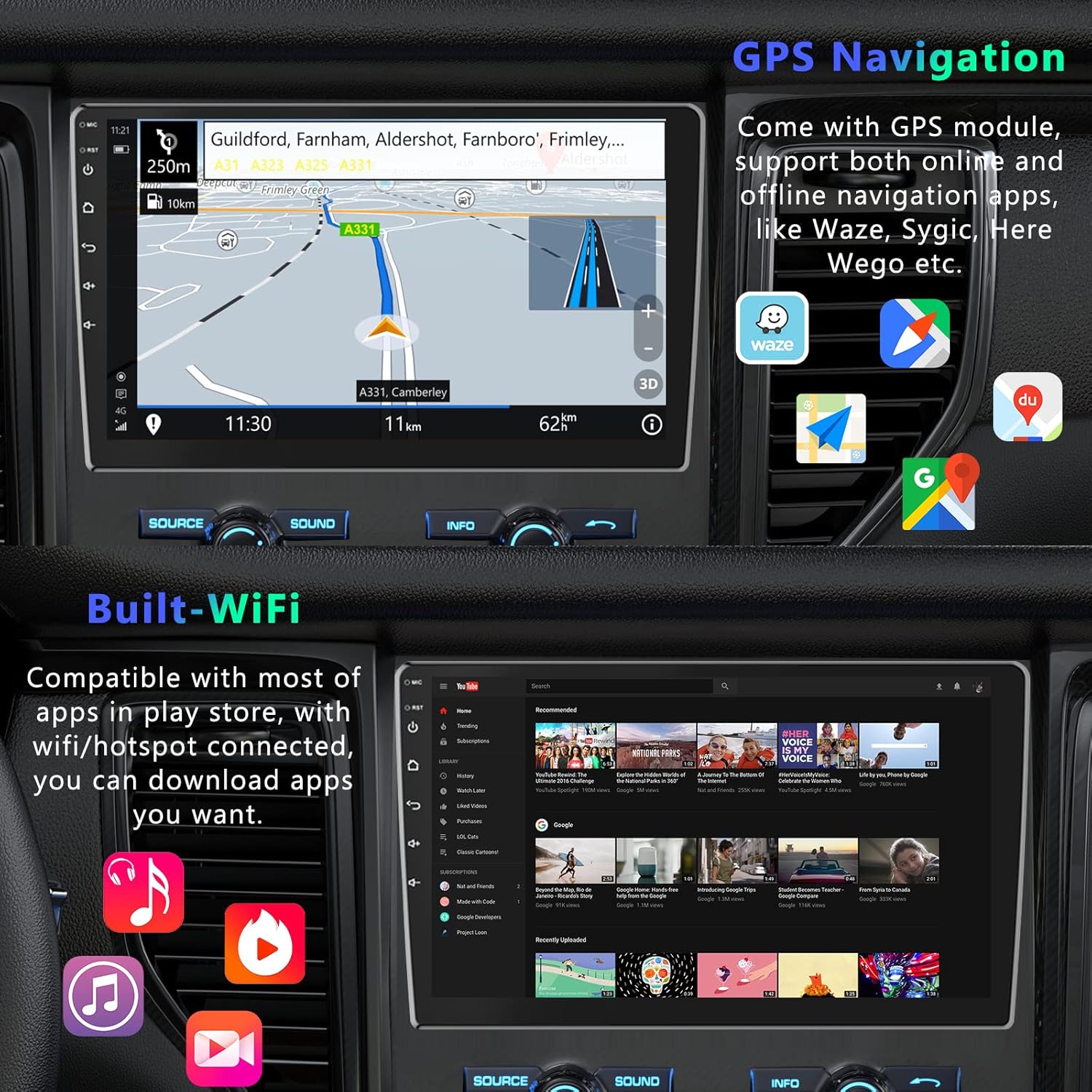 Lowest Price Podofo Double Din Car Stereo Car GPS Navigation Android Head Unit in Dash 2G RAM+32G ROM 9 Inch 2.5D Tempered Glass Support Bluetooth,WiFi,USB Mirror Link, FM Radio with Rear View Camera Best Cyber Deals 🔥 Podofo Double Din Car Stereo Car GPS Navigation Android Head Unit in Dash 2G RAM+32G ROM 9 Inch 2.5D Tempered Glass Support Bluetooth,WiFi,USB Mirror Link, FM Radio with Rear View Camera