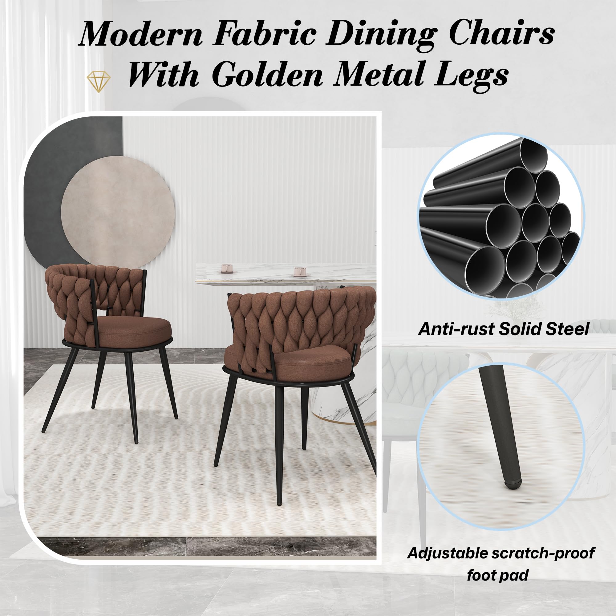 Amazon.com - KCC Fabric Dining Chairs 1 pcs, Gold Modern