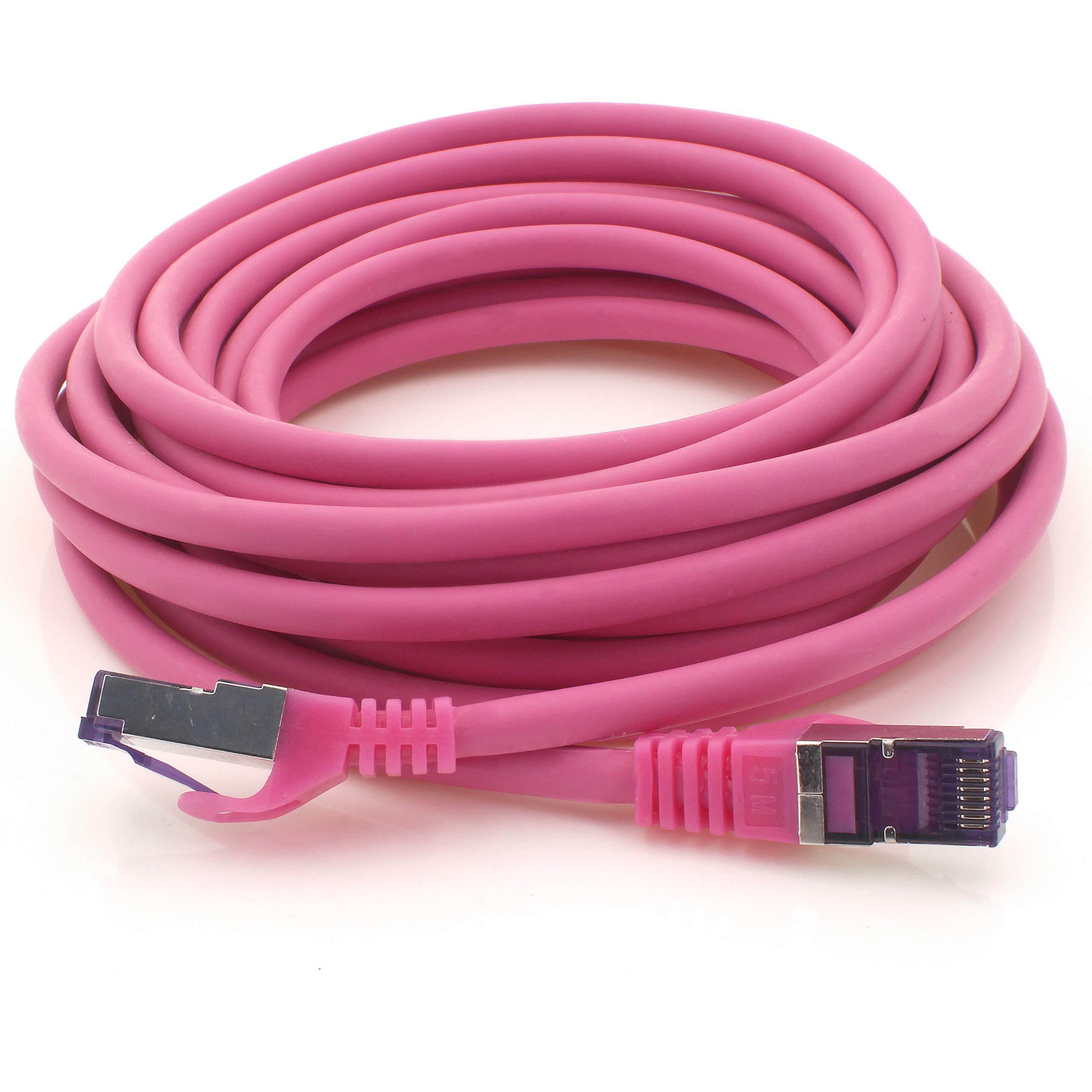 1aTTack.de 5x 3.0m CAT7 Netzwerkkabel RJ45igabit SFTP PIMF - Magenta – Bild 4