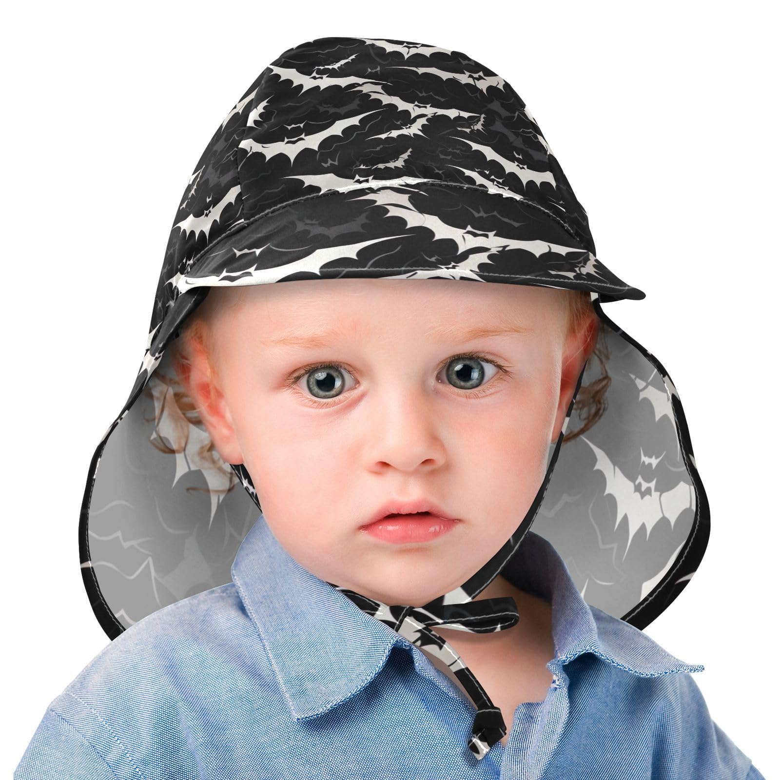 J JOYSAY Halloween Dead Day Bats Baby Sun Hat Toddler Hat UPF 50+ Baby Bucket Hat Breathable Sun Hat with Chin Strap for Toddler Toddlers