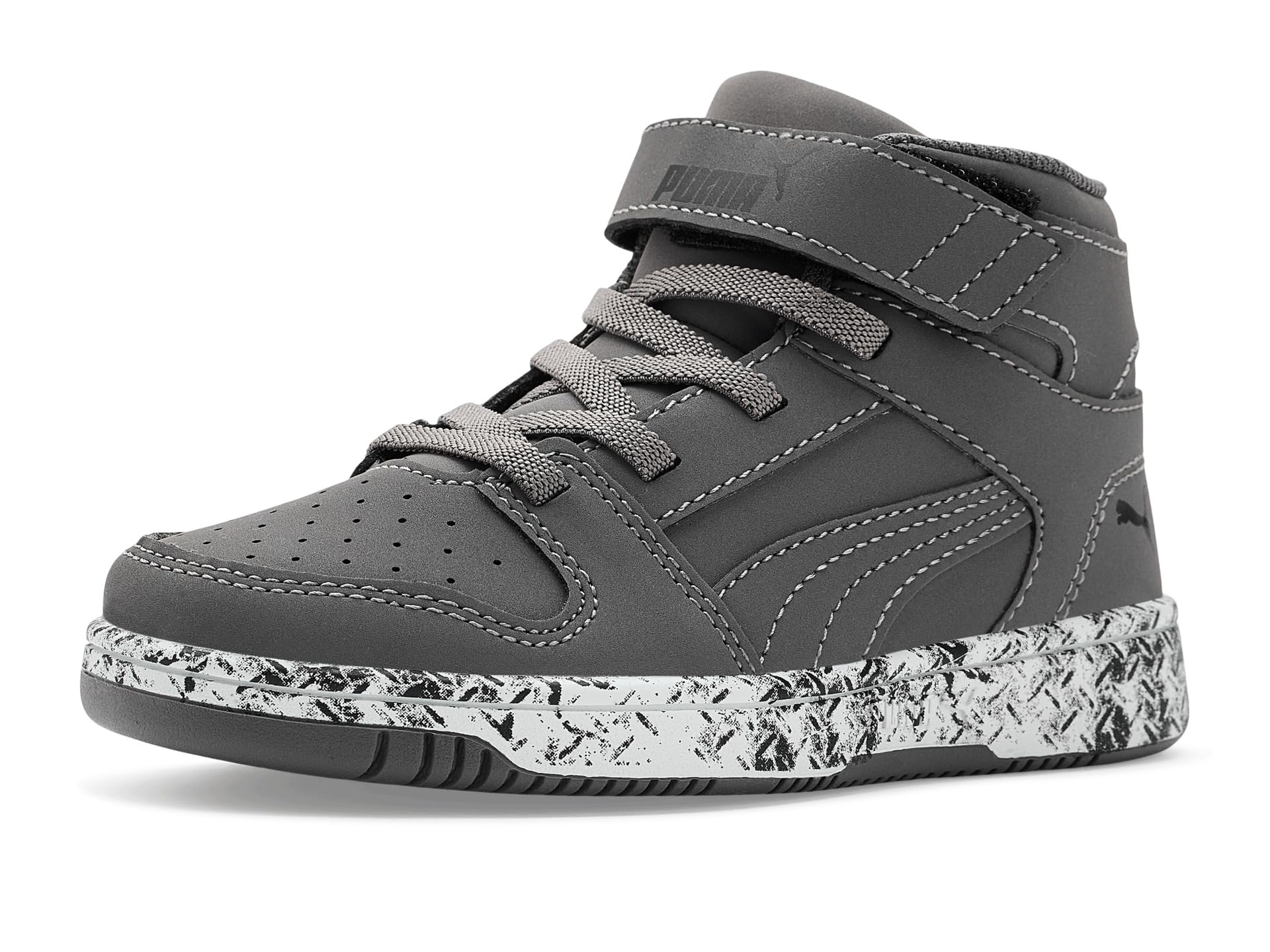 PUMA Kids' Rebound Layup Mid Hook and Loop Sneakers
