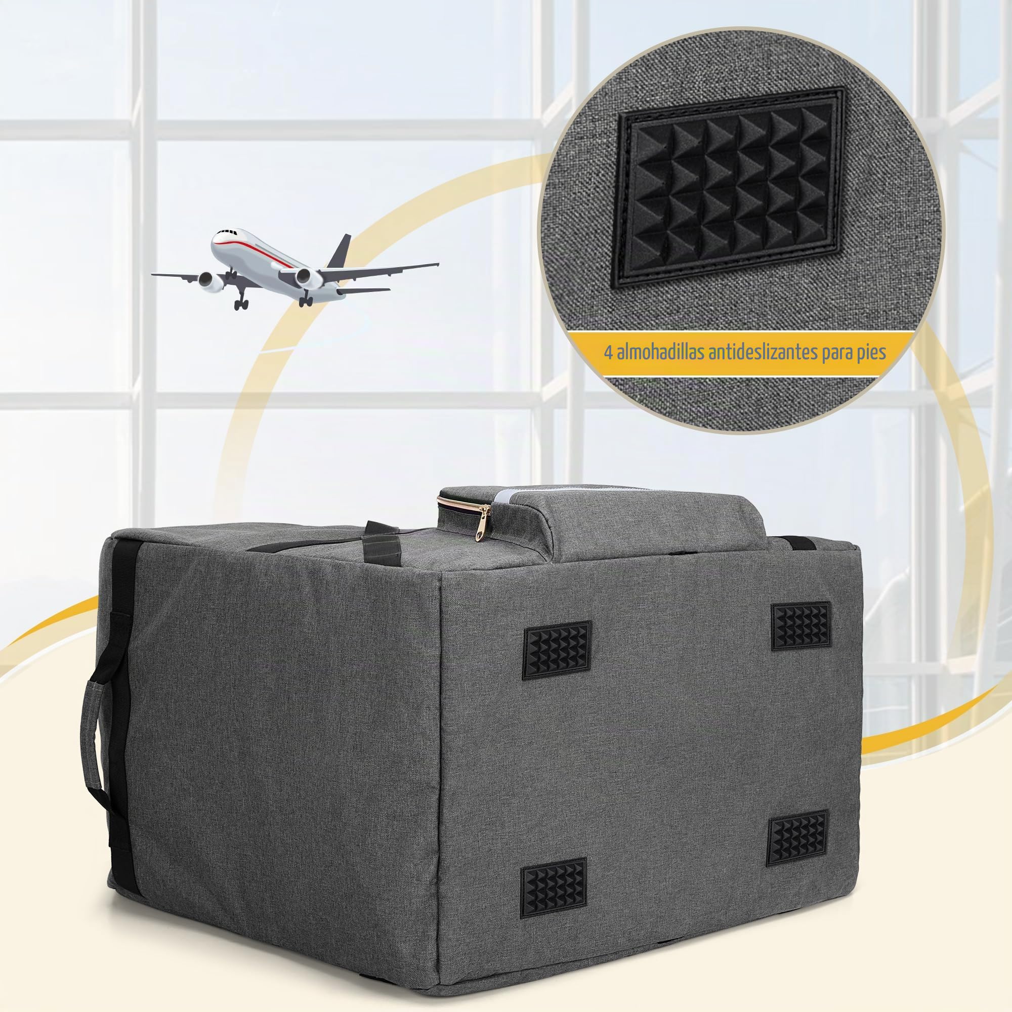Teamoy Bolsa de Viaje para Asiento de Automóvil Infantil Compatible con Todos Los Asientos y Bases de Automóvil Nuna Pipa, Fundas de Asiento de Automóvil para Viajes en Avión, Gris