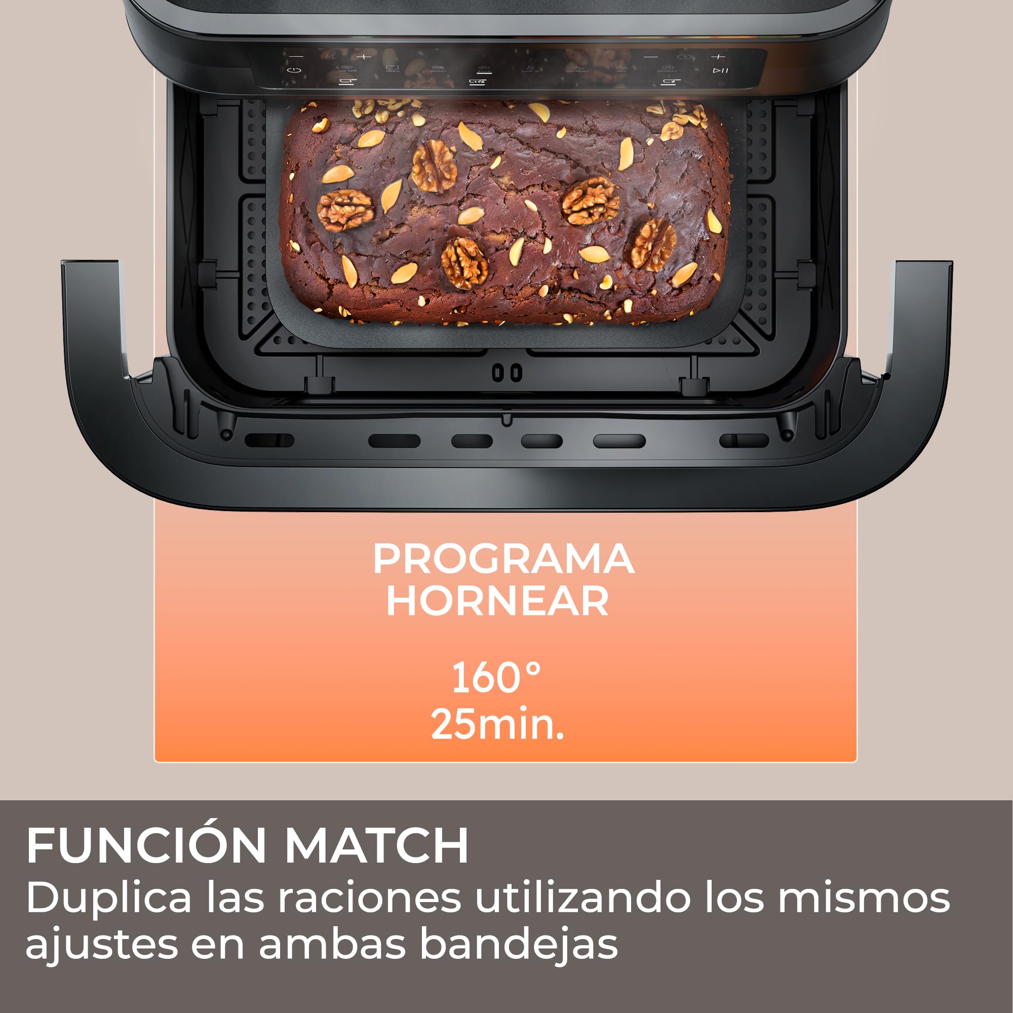 Haier Freidora de Aire Doble Cajón Flex 11L con Divisor y Ventana, 8 en 1: Air Fry, Grill, Asar, Hornear, Secar, Recalentar, Descongelar, Cocción Lenta, Sync, Antiadherente, Lavavajillas [HAF3ADW]