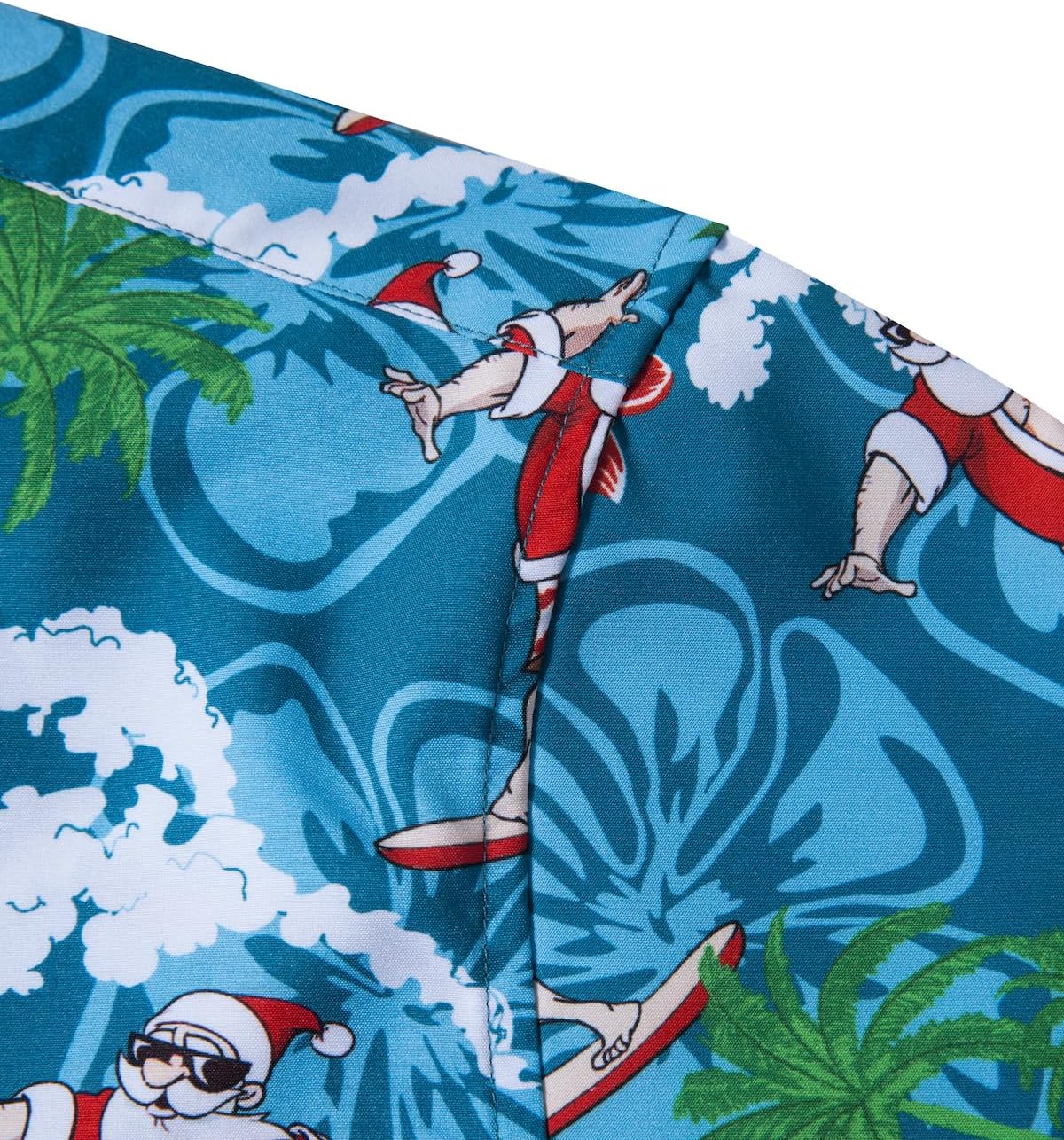 Men Ugly Christmas Button Down Shirt Funny Santa Claus Holiday Hawaiian Short Sleeve Dress Shirt - Image 4