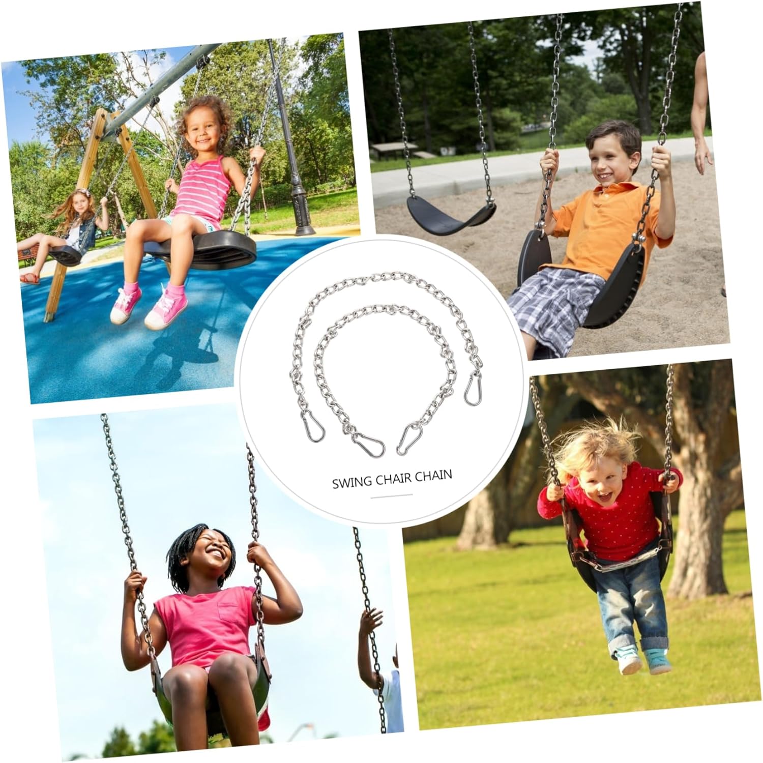 Outdoor Heavy Duty Swing Chain Kit for Hammocks Swing Chairs 2pcs Load Bearing Chains Adjustable Length for Camping Playground Accessories