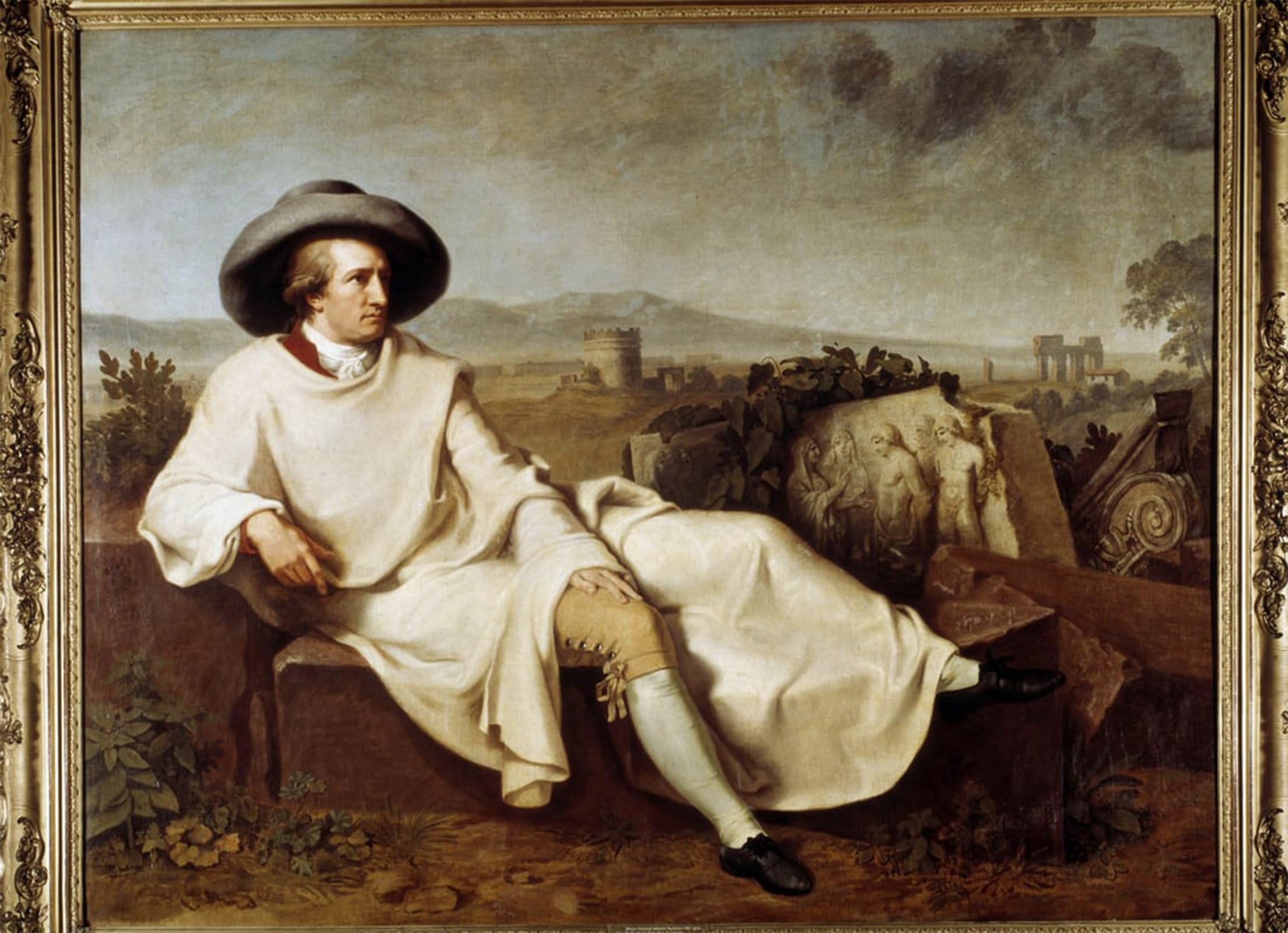 POSTERIIk Famous Print Pop Art Wall Art Graffiti Portrait of Johann Wolfgang Goethe in the Roman Countryside by Johann Heinrich Wilhelm Tischbein Art Prints for Home Decor 60x90cm