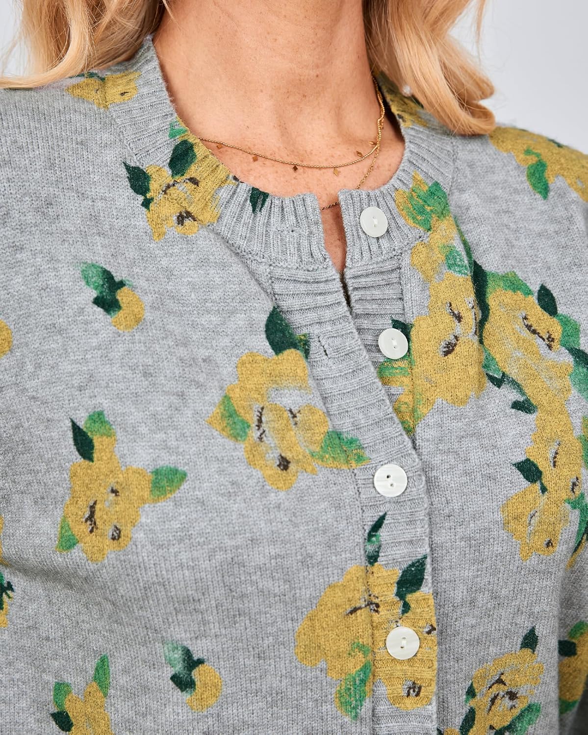 Women’s Floral Cardigan Sweaters Cute Fall Long Sleeve Lightweight Button Down Knit Open Front Cardigans Coat - Image 5