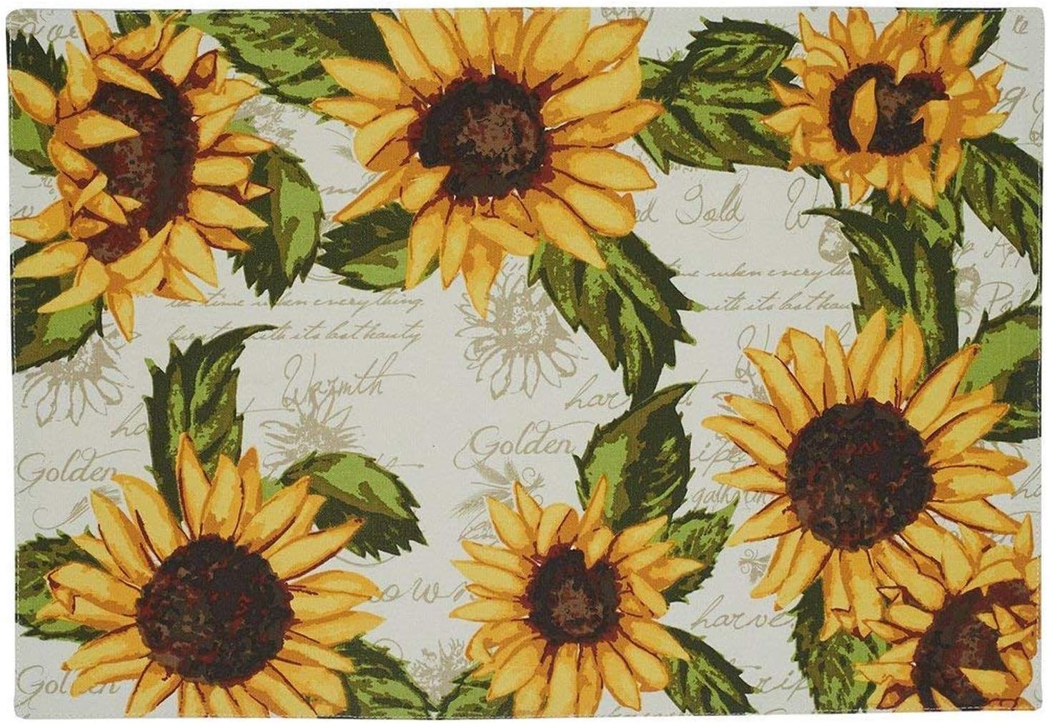 Design Imports Rustic Sunflowers Table Linens, 13Inch by