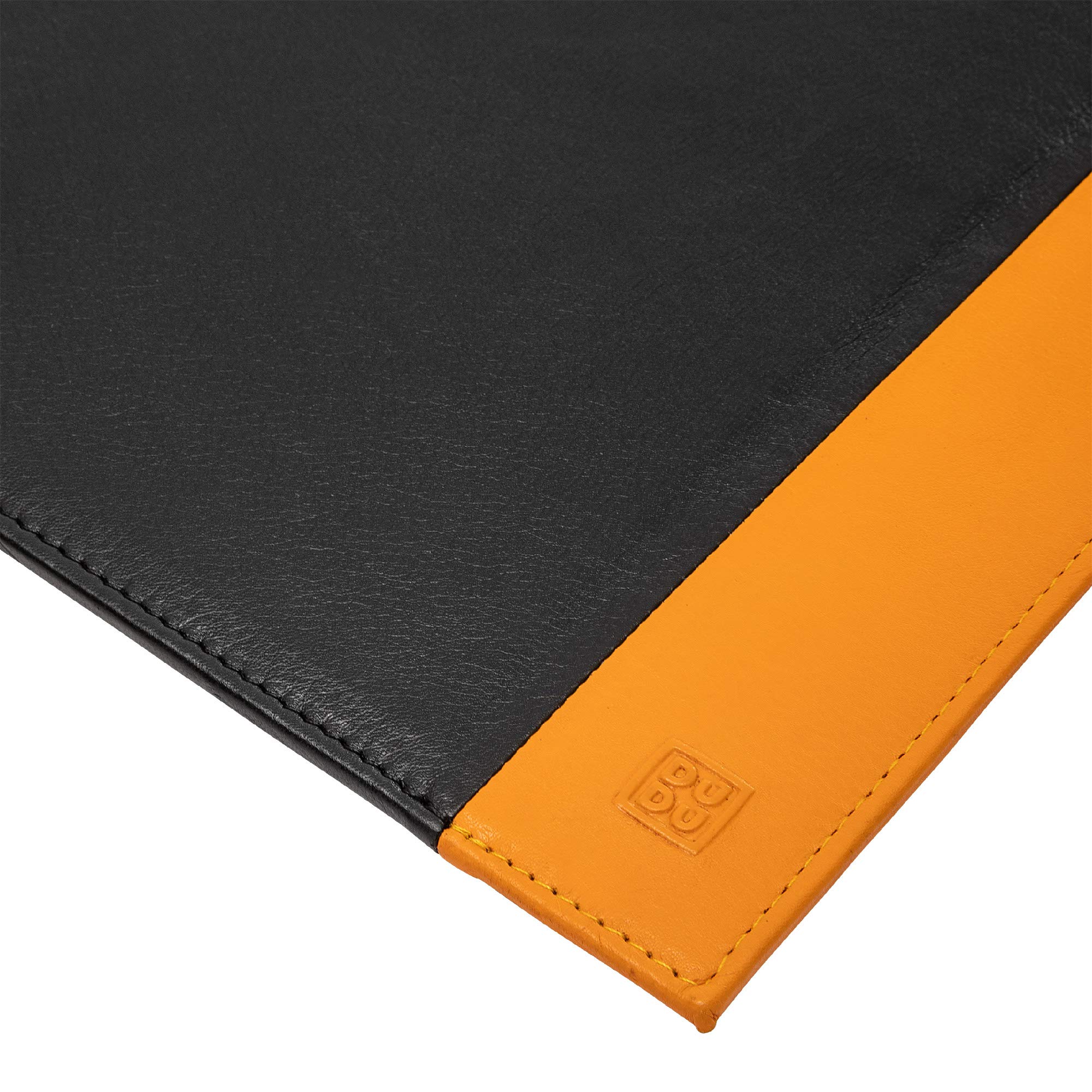 DUDU Sottomano da Scrivania Ufficio in Pelle Bicolore 650x440 mm Antiscivolo con Bordo Cucito Nero