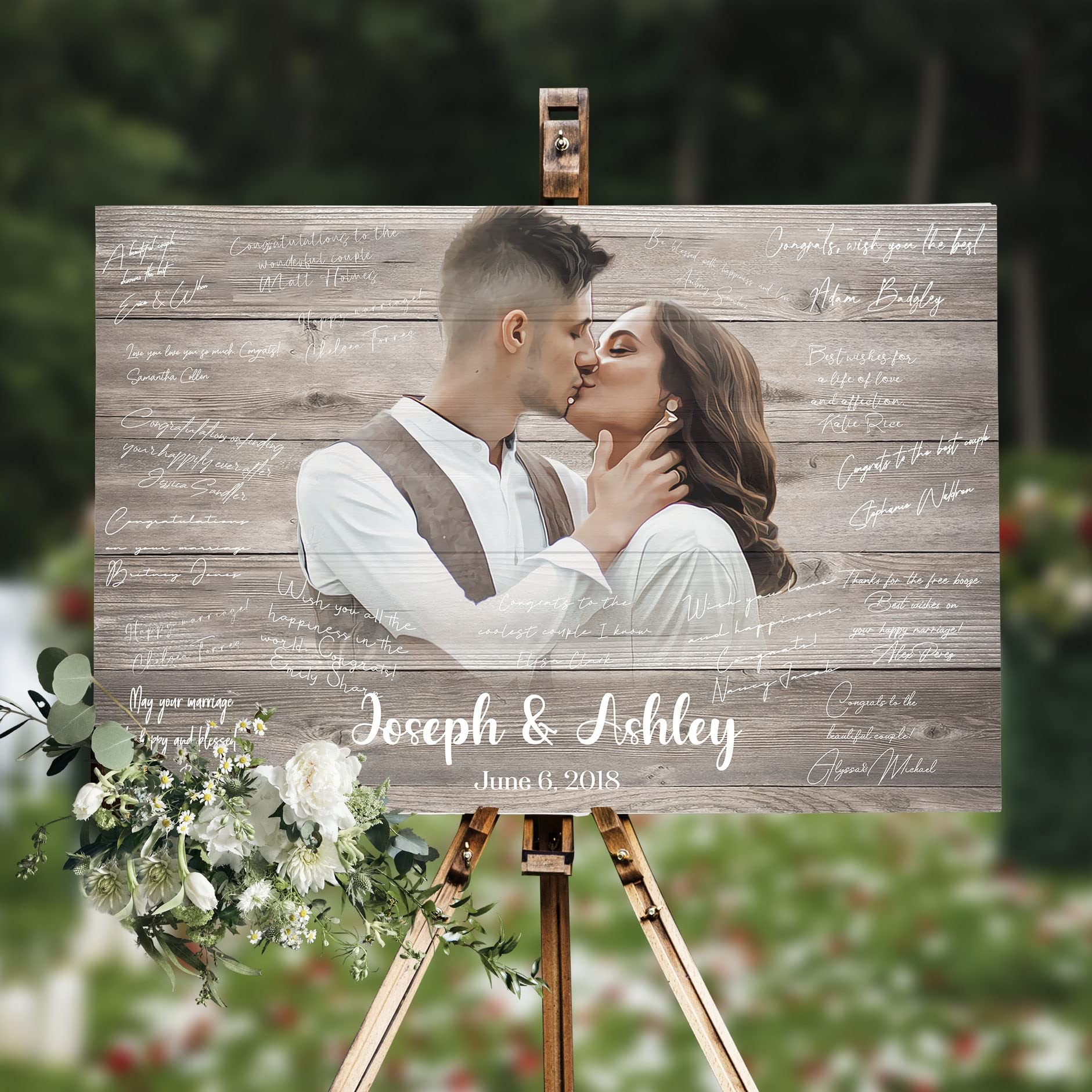 Wedding Guest Book Alternative Wood Wedding Gifts for Guest Sign Rustic Wedding Decor Personalized Wedding Decorations Wedding Guestbook