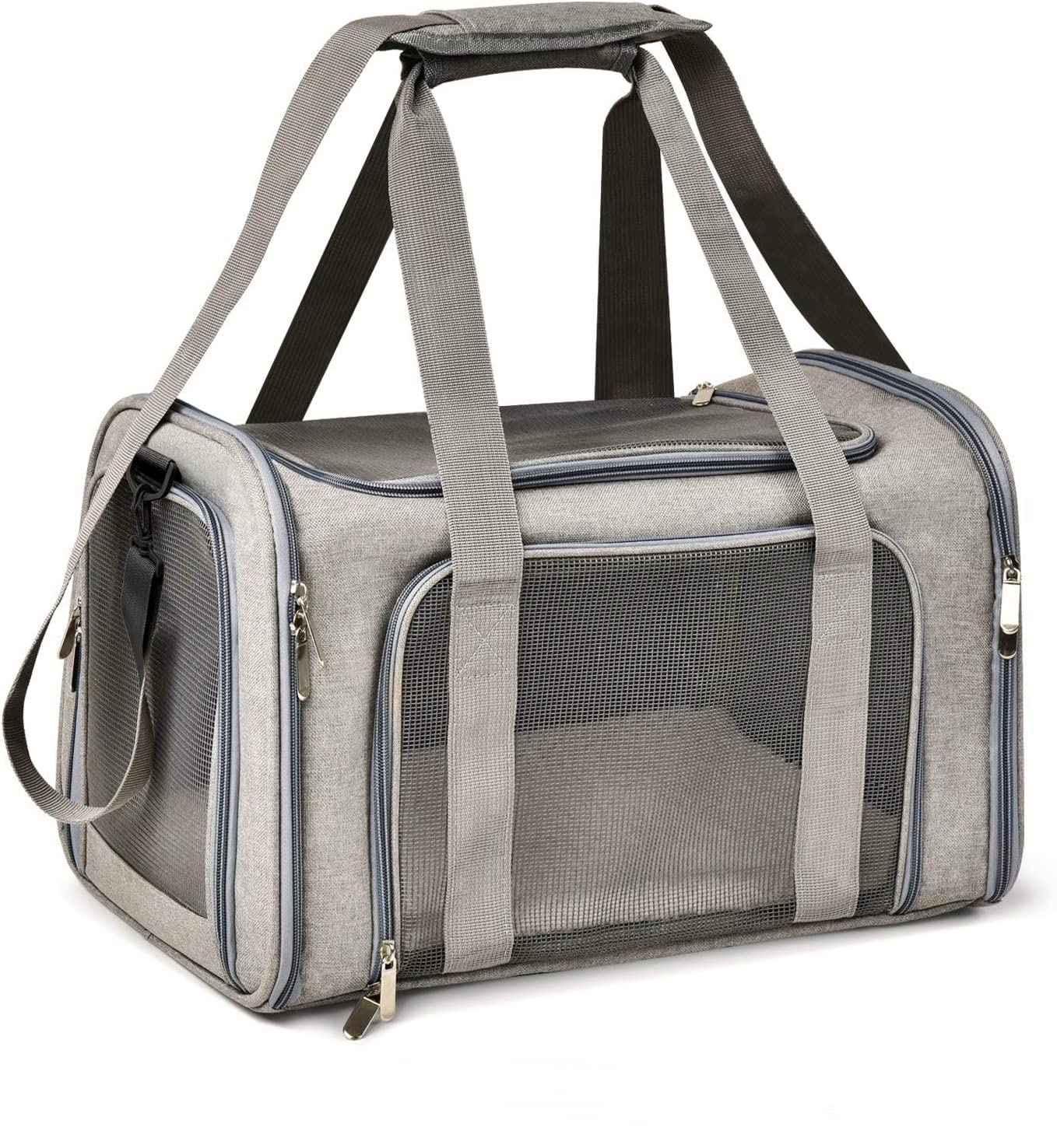 Xigwig Pet Carrier Airline Approved Dog Carrier, Cat Carriers, Pet Carrier for Small Medium Dogs Cats Puppies Collapsible Soft Sided Travel Puppy Carrier Bag (Grey, Travel) (B0C14QWWBT) Amazon Price History, Amazon Price Tracker