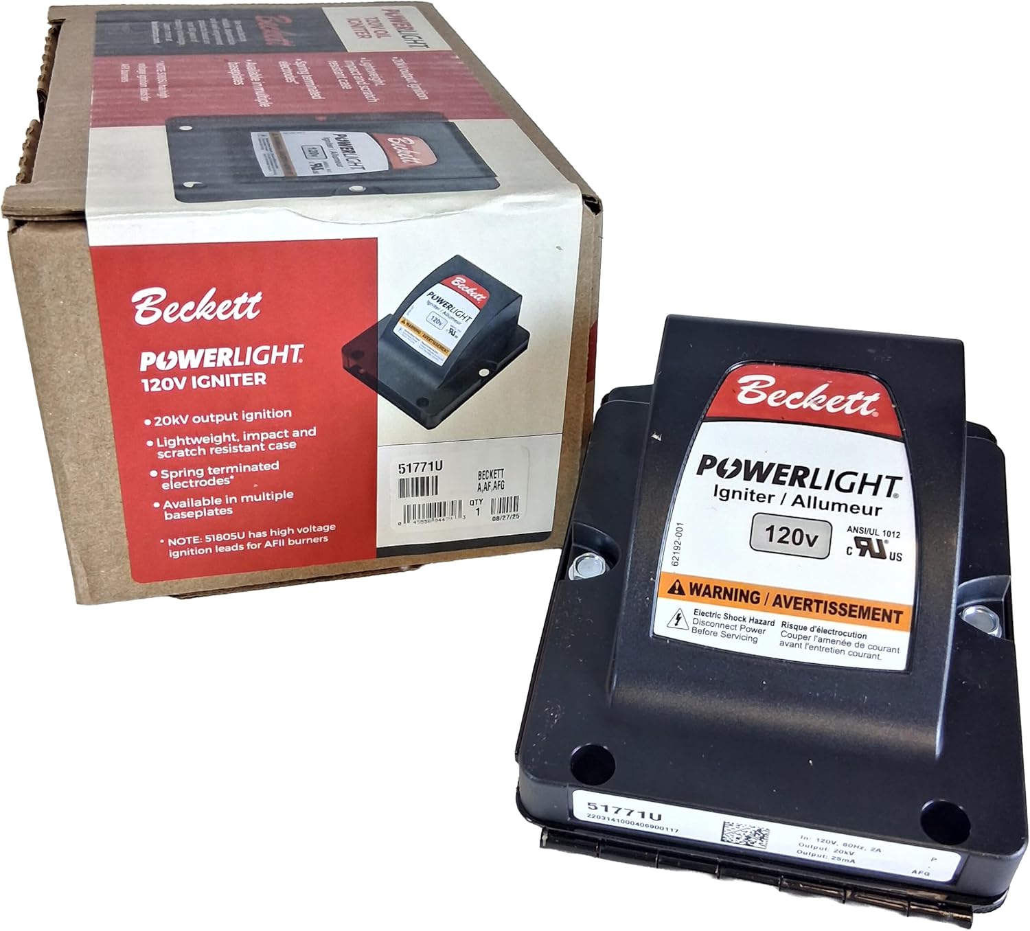 Genuine OEM Electronic Oil Igniter Compatible with Beckett A/AF/AFG/NX Oil Burners 51771U