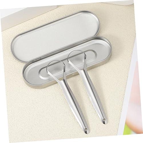2 Pack Tongue Scraper - Stainless Steel Cleaner for Bad Breath