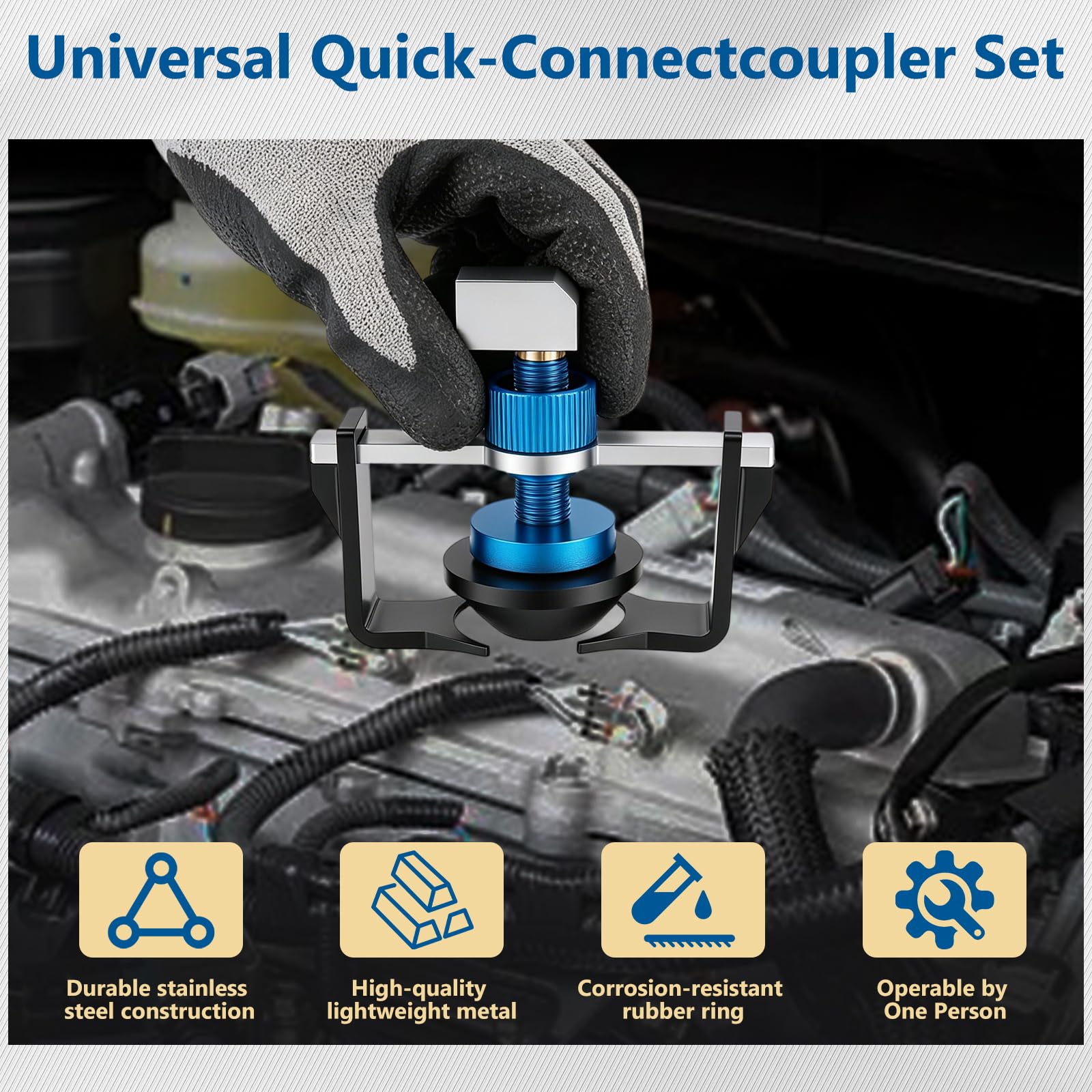 Adaptador Universal de Purga de Frenos 22-58 mm Adaptador para depósito | de líquido de frenos con 4 Conexiones rápidas anillo de sellado antifugas Compatible con Cadillac Mazda Honda Toyota