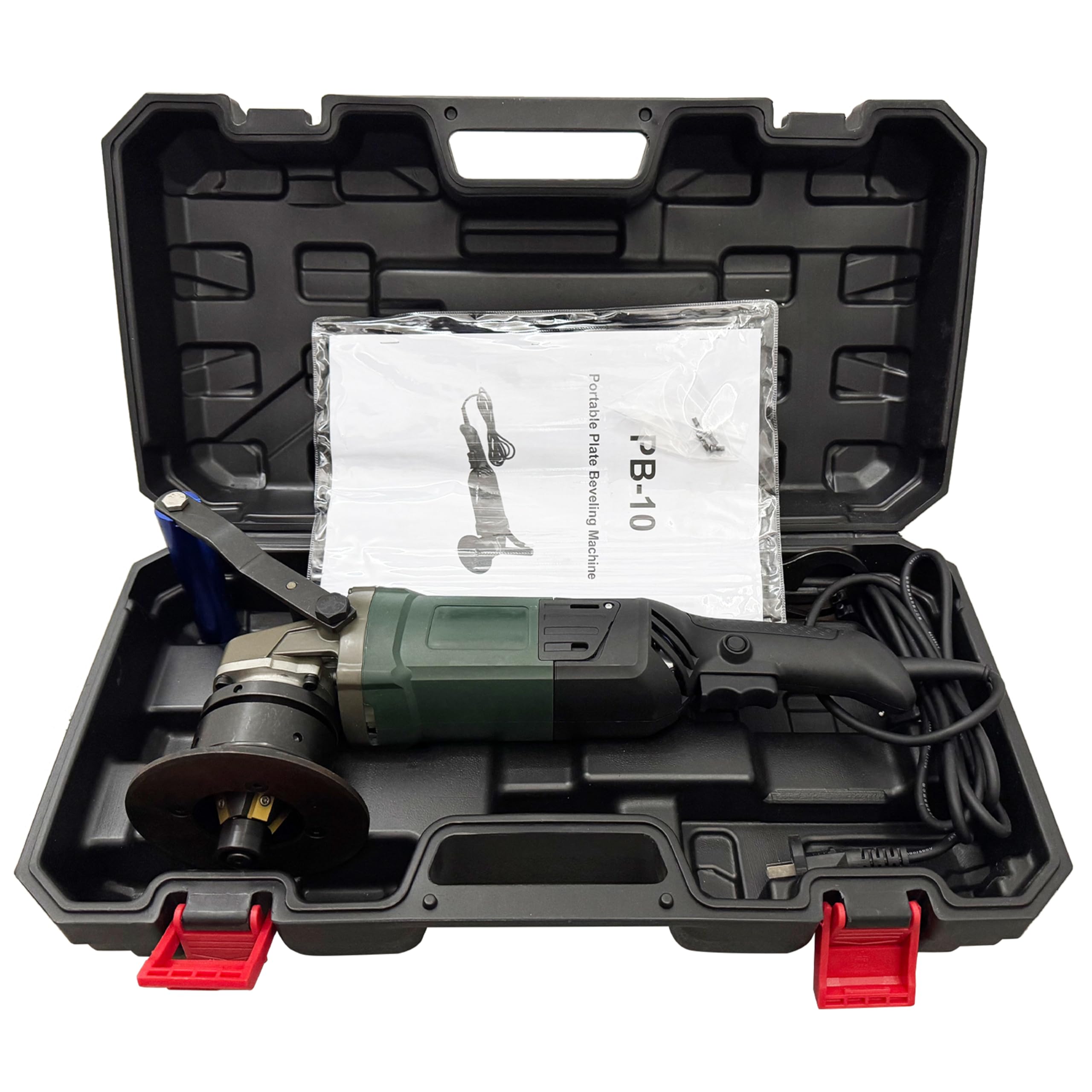 INTBUYING Máquina biseladora curvada de 220-240 V, portátil, multifuncional, biseladora para preparación de placas antes de soldar