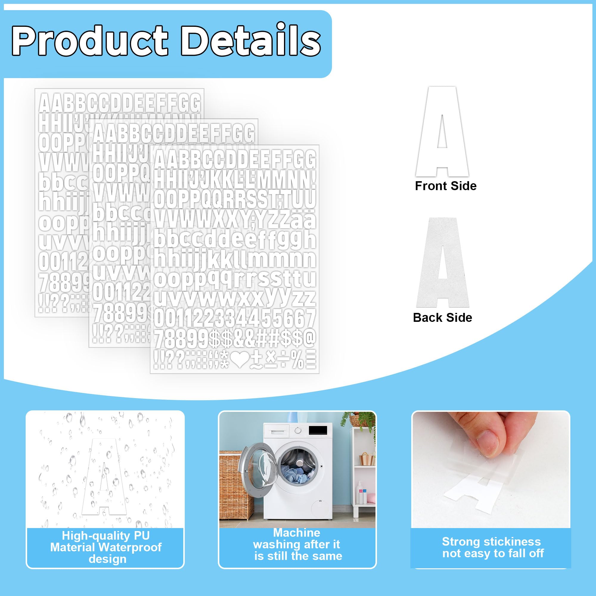 Amazon.co.jp: アイロン接着文字 6シート アイロン接着 文字と数字