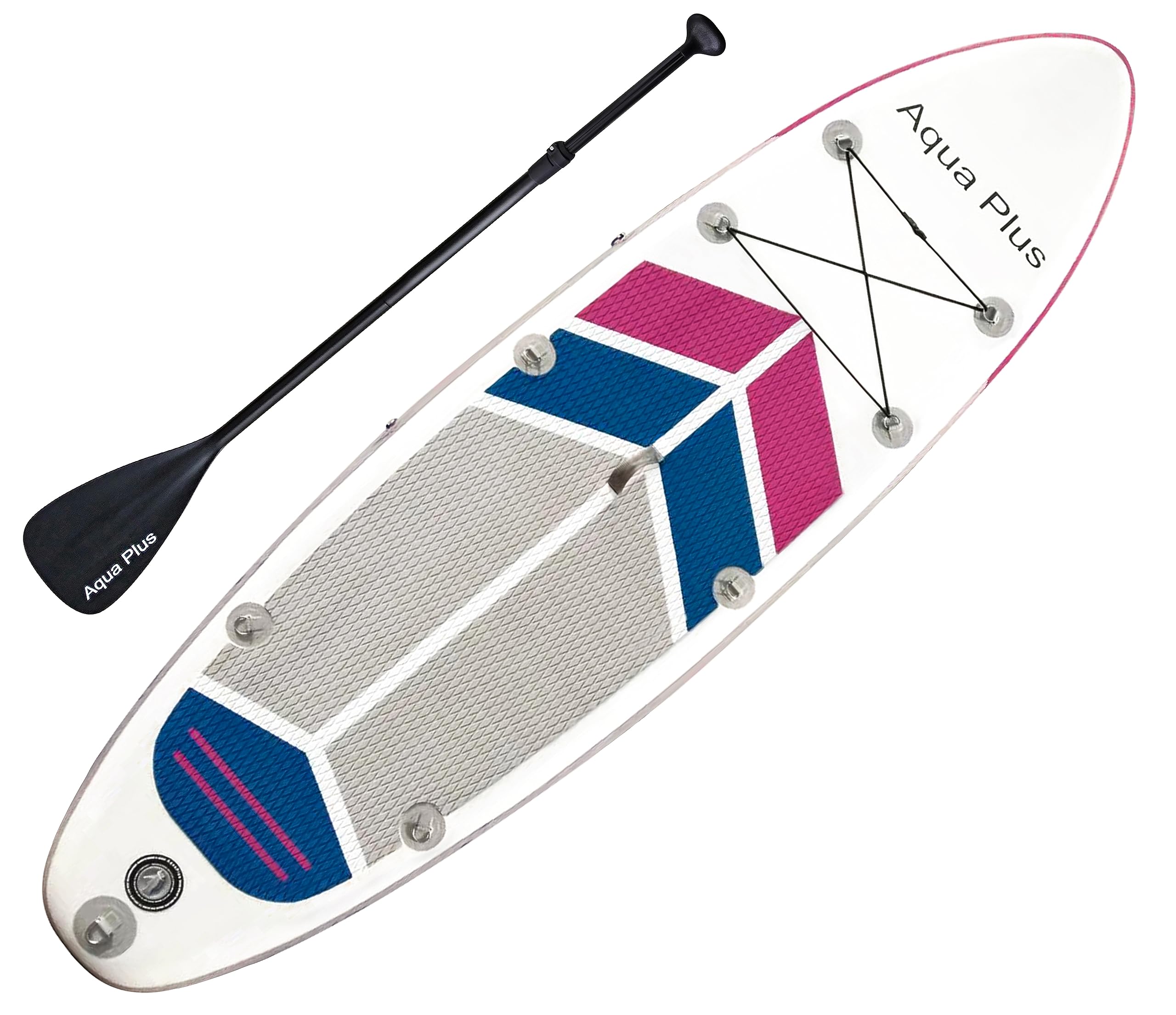 Aqua Plus 15cm Spessore SUP Gonfiabile per Tutti i Livelli di abilità Tavola da Paddle in Piedi, pagaia, Pompa, ISUP Zaino da Viaggio, guinzaglio, Tracolla