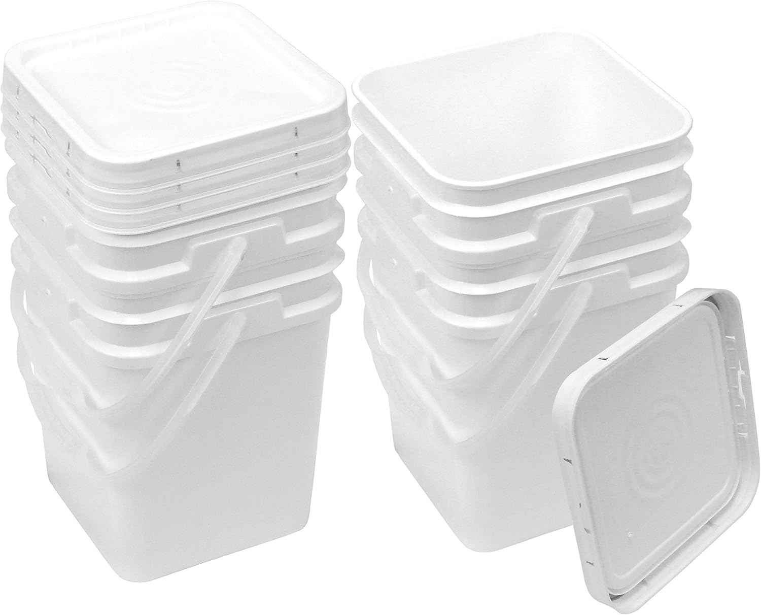 Ukphail Square Bucket Kit, Four 4Gallon Buckets and Four