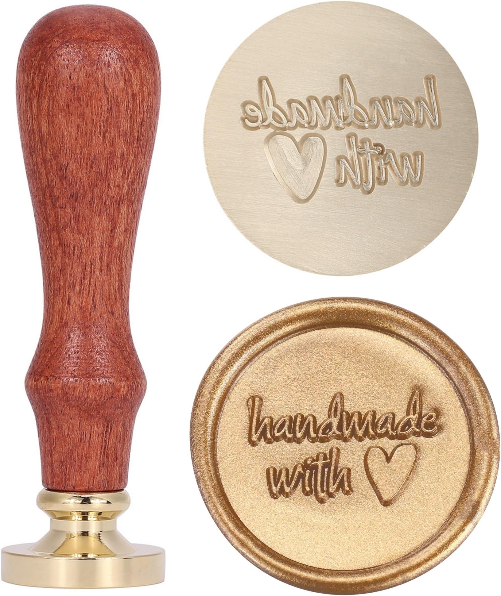 Yoption Handmade with Love Wax Seal Stamp, Vintage Sealing Wax Stamp for Wedding Party Invitations Envelopes Gift Wrapping