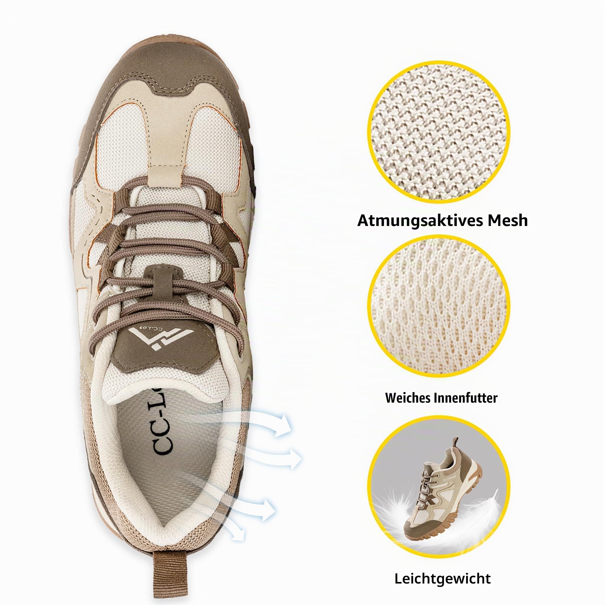 CC-Los Damen wasserdichte Wanderschuhe Leichte WP Wanderschuhe für Outdoor Klettern Größe 36-43