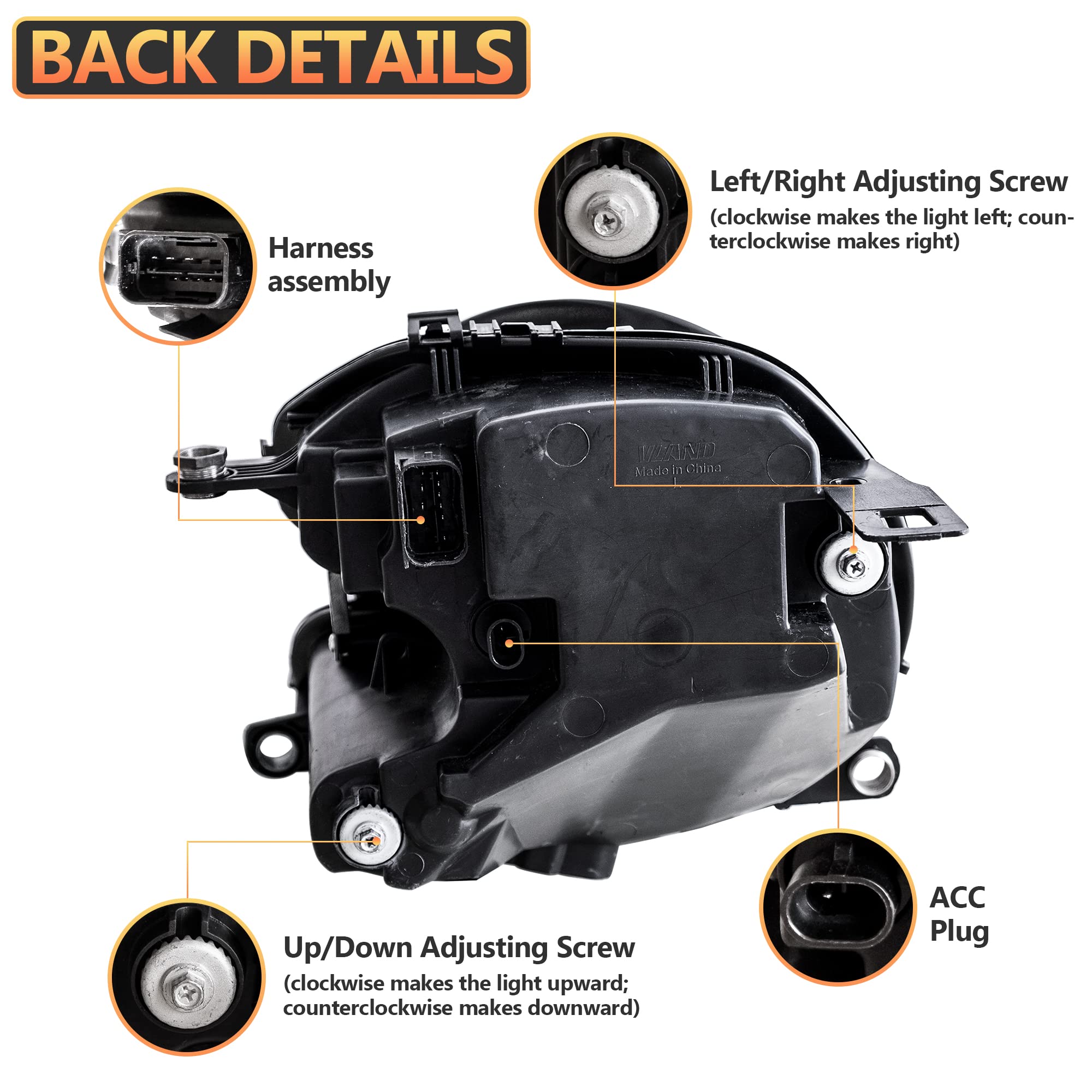 VLAND Scheinwerfer Kompatibel für Mini Cooper R55 R56 R57 R58 R59 2007-2013, Mit E-Prüfzeichen,1 Satz
