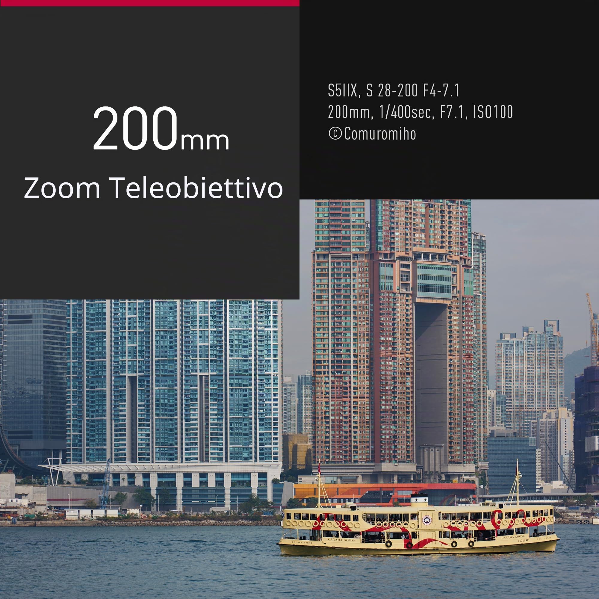 Panasonic Lumix S-R28200E 28-200 mm F4.0-7.1 Macro OIS, Obiettivo per Fotocamera Full Frame, Zoom Ampio e Lungo, Dual IS 2, Resistente a Polvere/Schizzi/Gelo, Ottimo per Video 4K, Nero