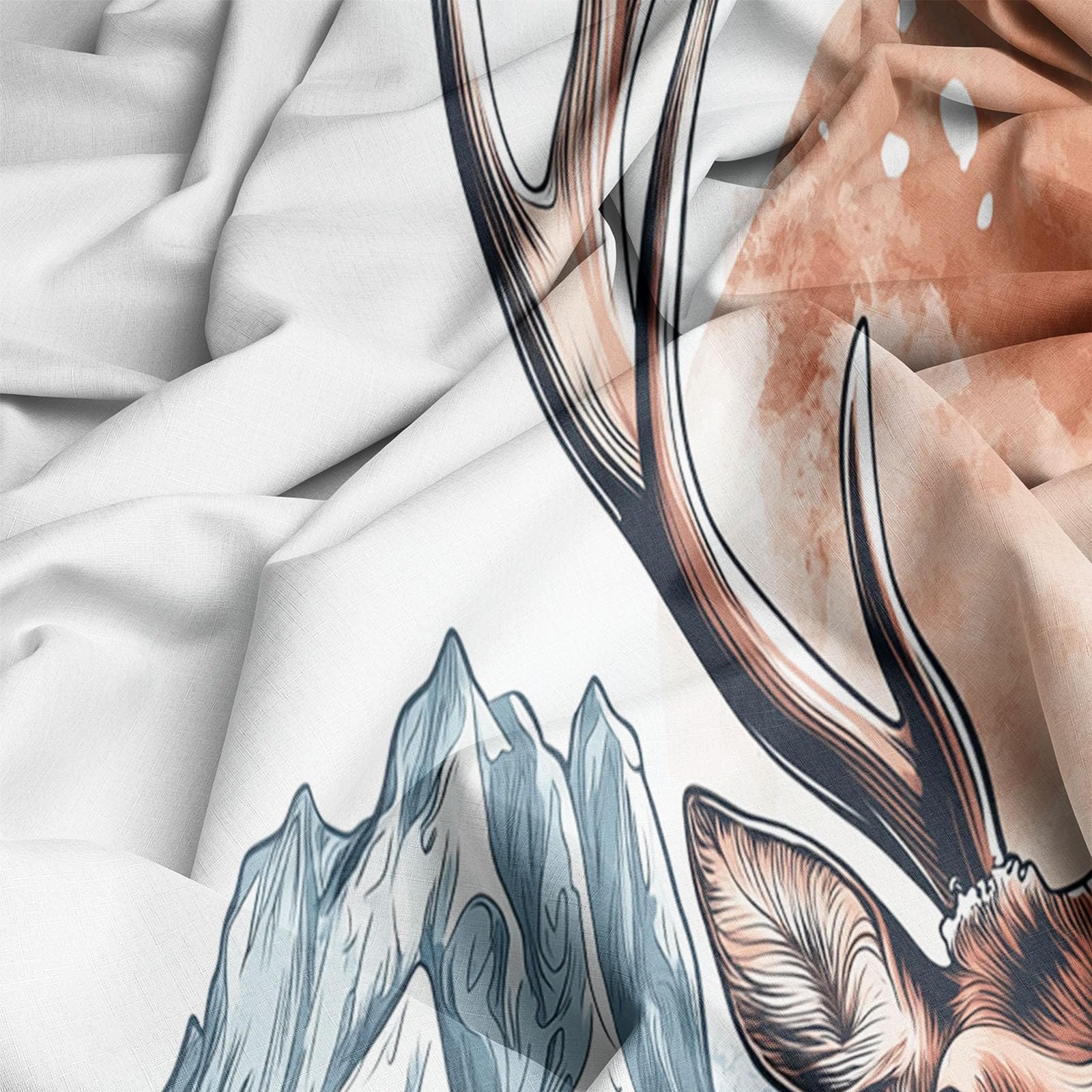 Zestaw pościeli Deer Mountains Nature miękki nadruk zestaw pościeli ze szczotkowanej mikrofibry poszewka na kołdrę z poszewkami na poduszki 260 x 220 cm, prezenty dla mamy, dekoracja sypialni