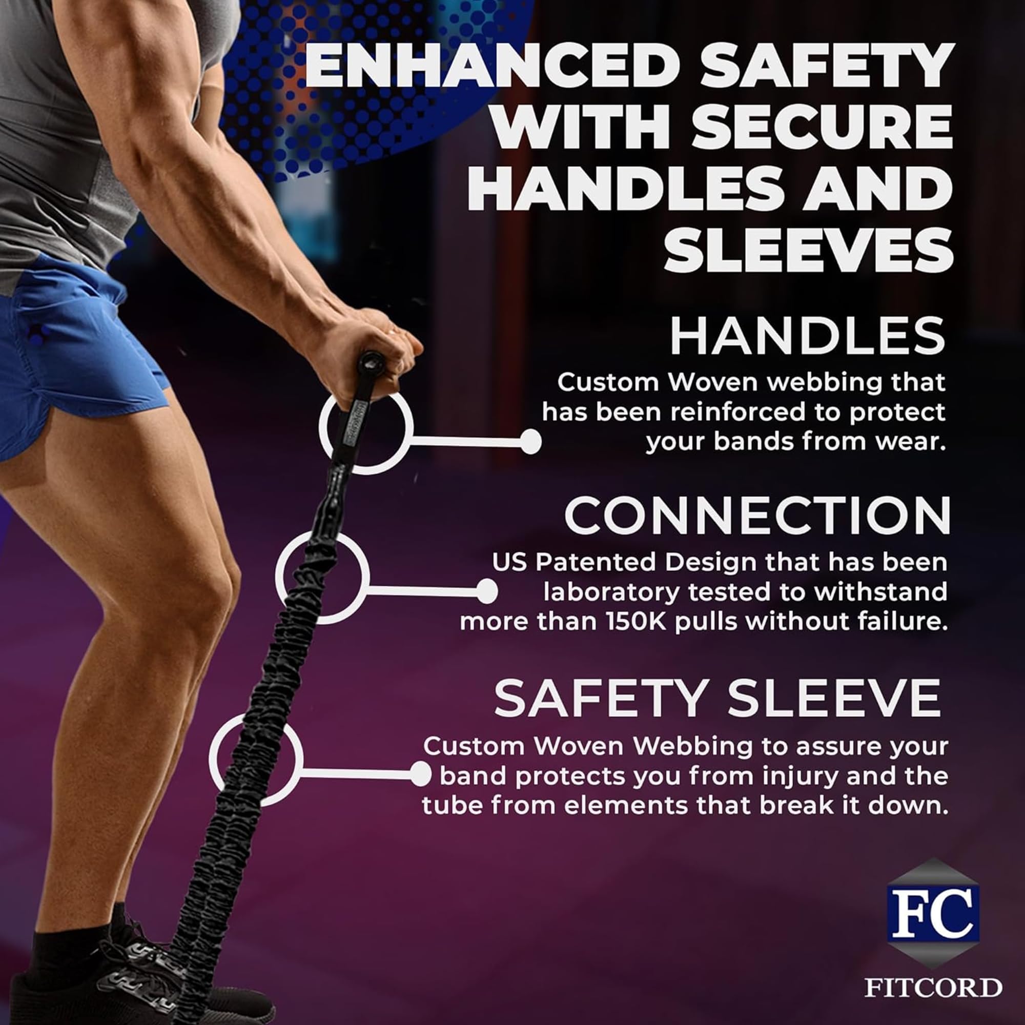 Paquete de 2 bandas de resistencia con anclaje para puerta, juego de equipo de entrenamiento de gimnasio en casa, seguro y duradero para ejercicio, estiramiento corporal y entrenamiento de