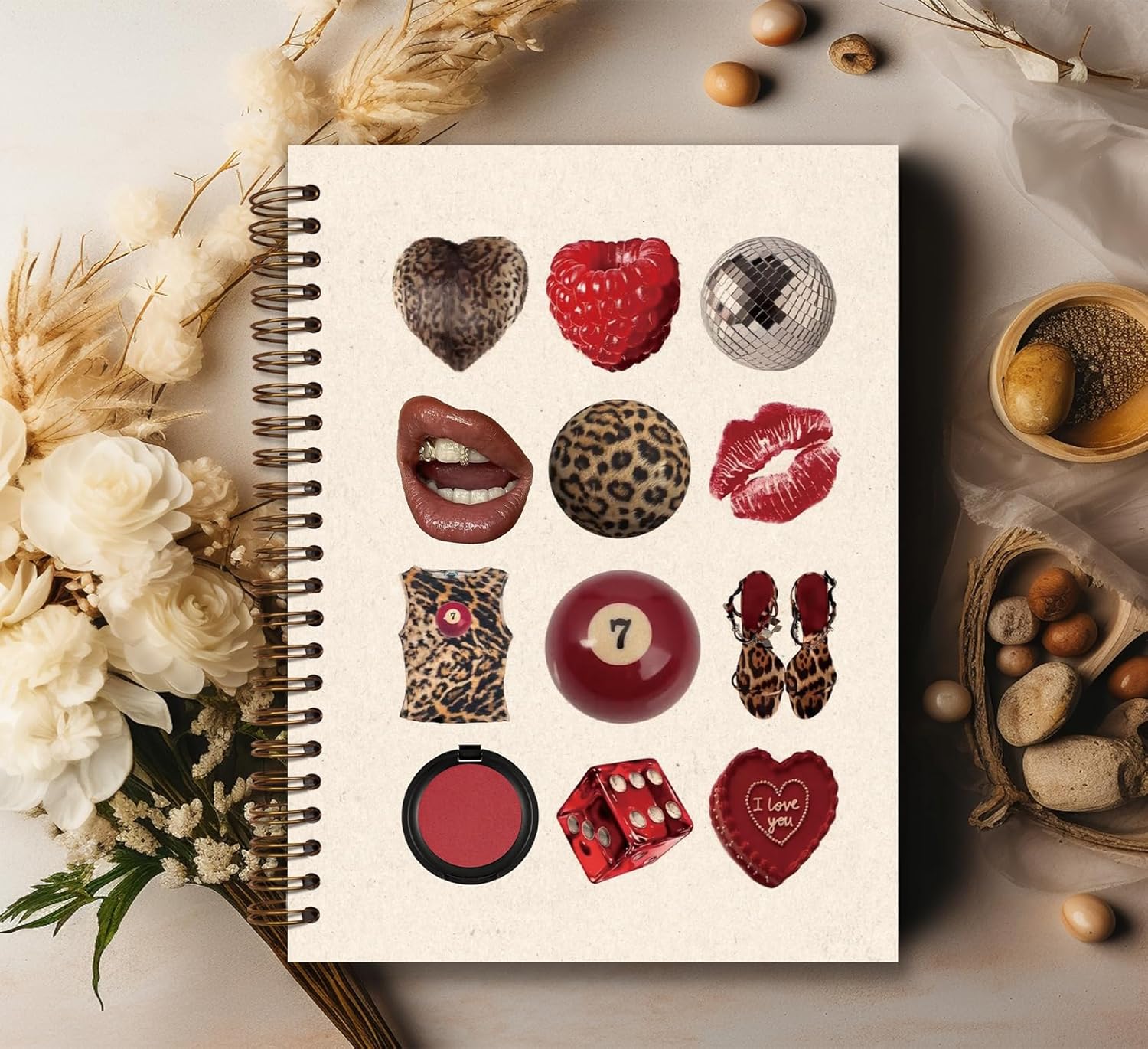 KDHTY Vintage Y2K Spiral Notebook for Women,Y2k School Supplies,Cute Preppy Aesthetic Girly Notebook for Teens Girls,Back to School Supplies for College Student Work School Study,5.5x8.3 - Image 3