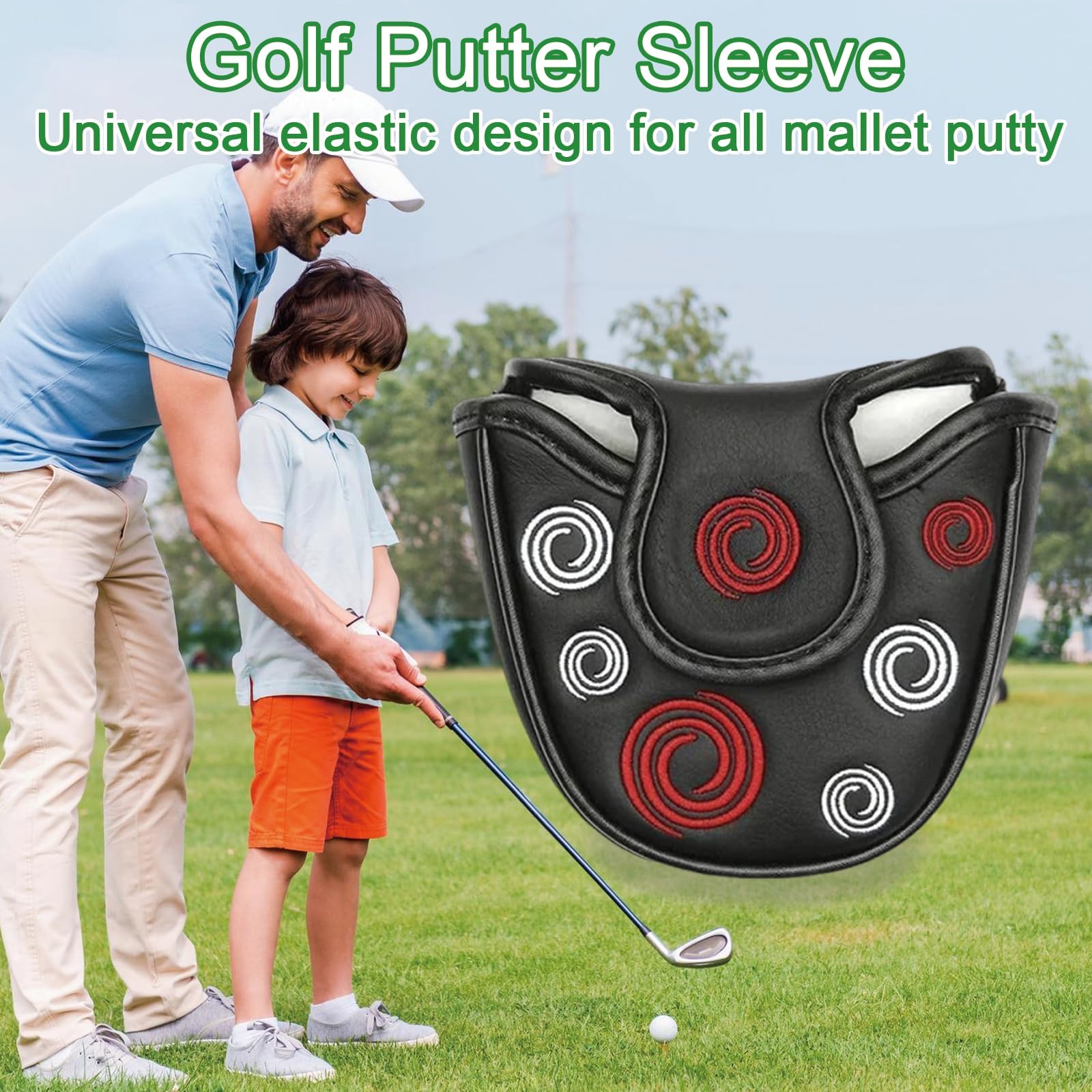 Premium-Magnetverschluss, halbrund, für Golfschlägerhaube, PU-Leder, Schlägel-Putterabdeckung