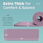 Tapis de yoga Retrospec Solana de 1 po d'épaisseur avec sangle en nylon pour hommes et femmes - Tapis d'exercice antidérapant pour yoga, Pilates, étirements, exercices au sol et remise en forme, noir