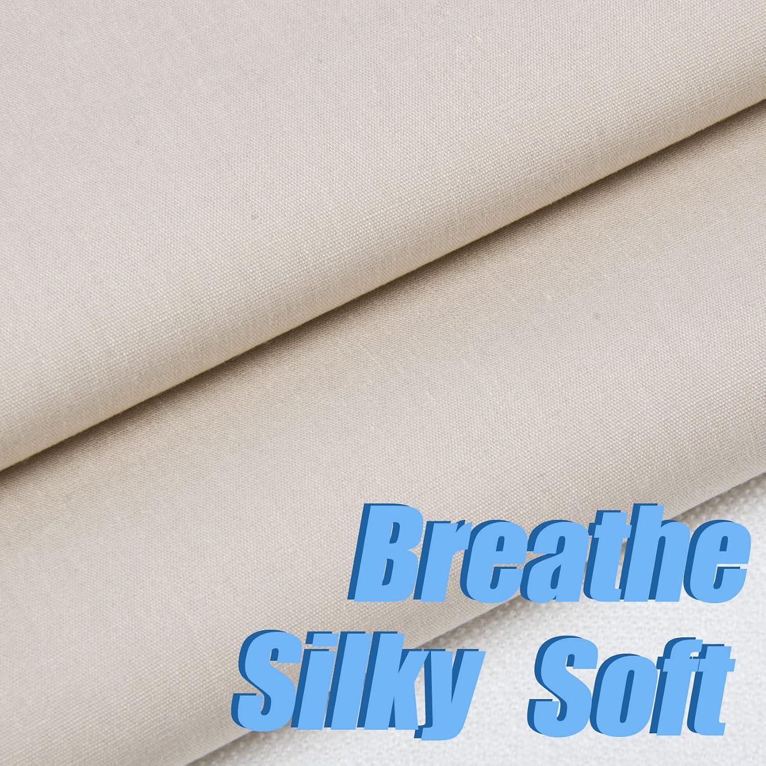 5 Yard Beige Cotton Fabric,Natural Cotton Poplin Fabric by The Yard, 59 Inches Wide 100% Cotton Fabric,Soft Embroidery Muslin Quilting Material for Sewing Material Apparel Cloth