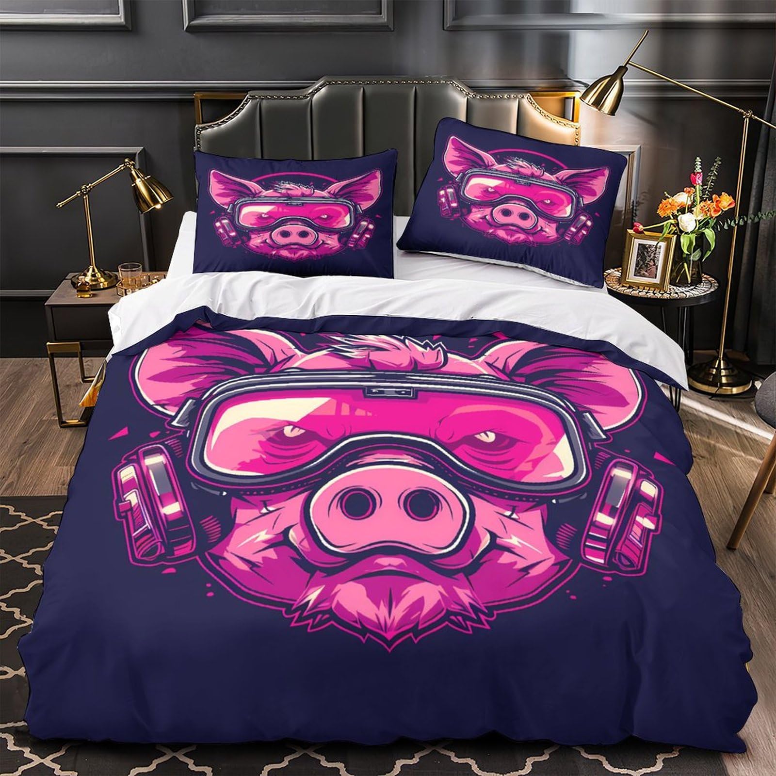 Housse de couette cochon fun pour illuminer une chambre d'homme ou d'ado tendance