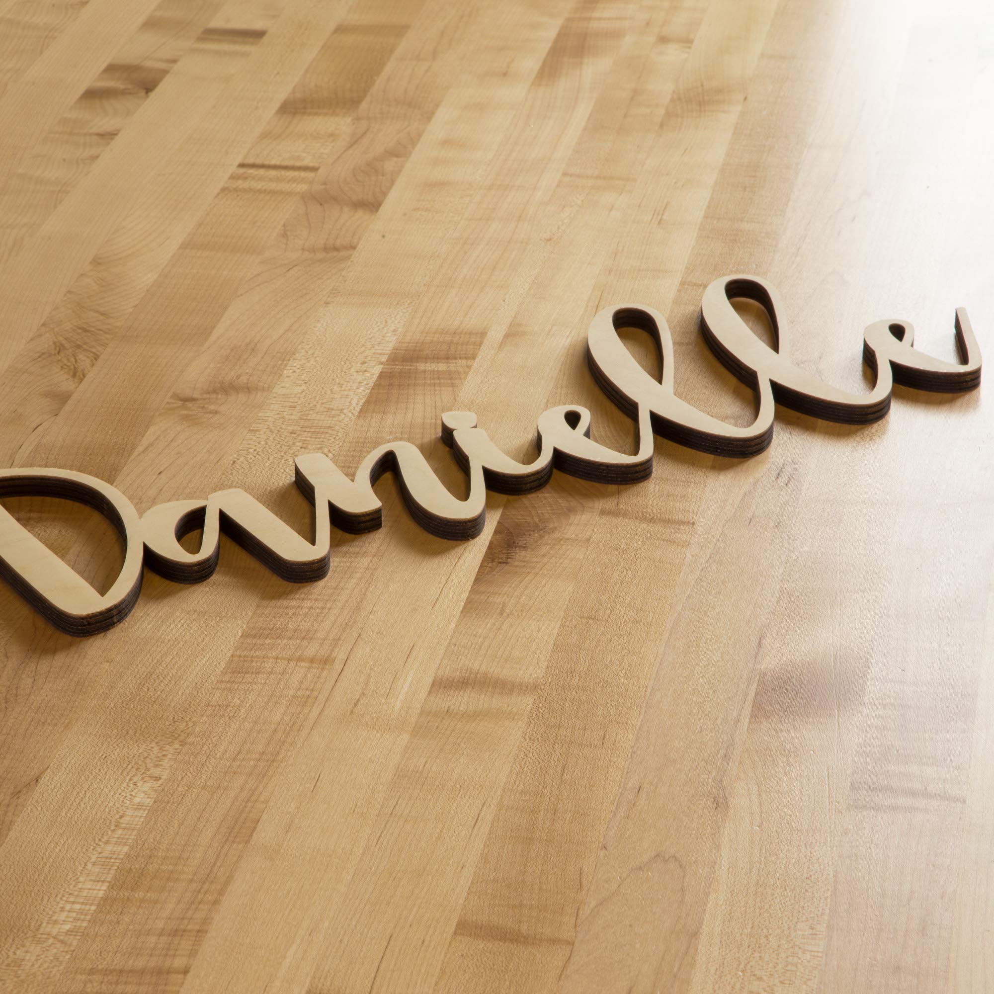 12-48 inch Wide Custom Wooden Name Sign Hand Script Letters Baby Nursery Decor Girls Room Bedroom Wall Fancy Wood Letter Cursive Cutout Unfinished Ready to Paint Weekday