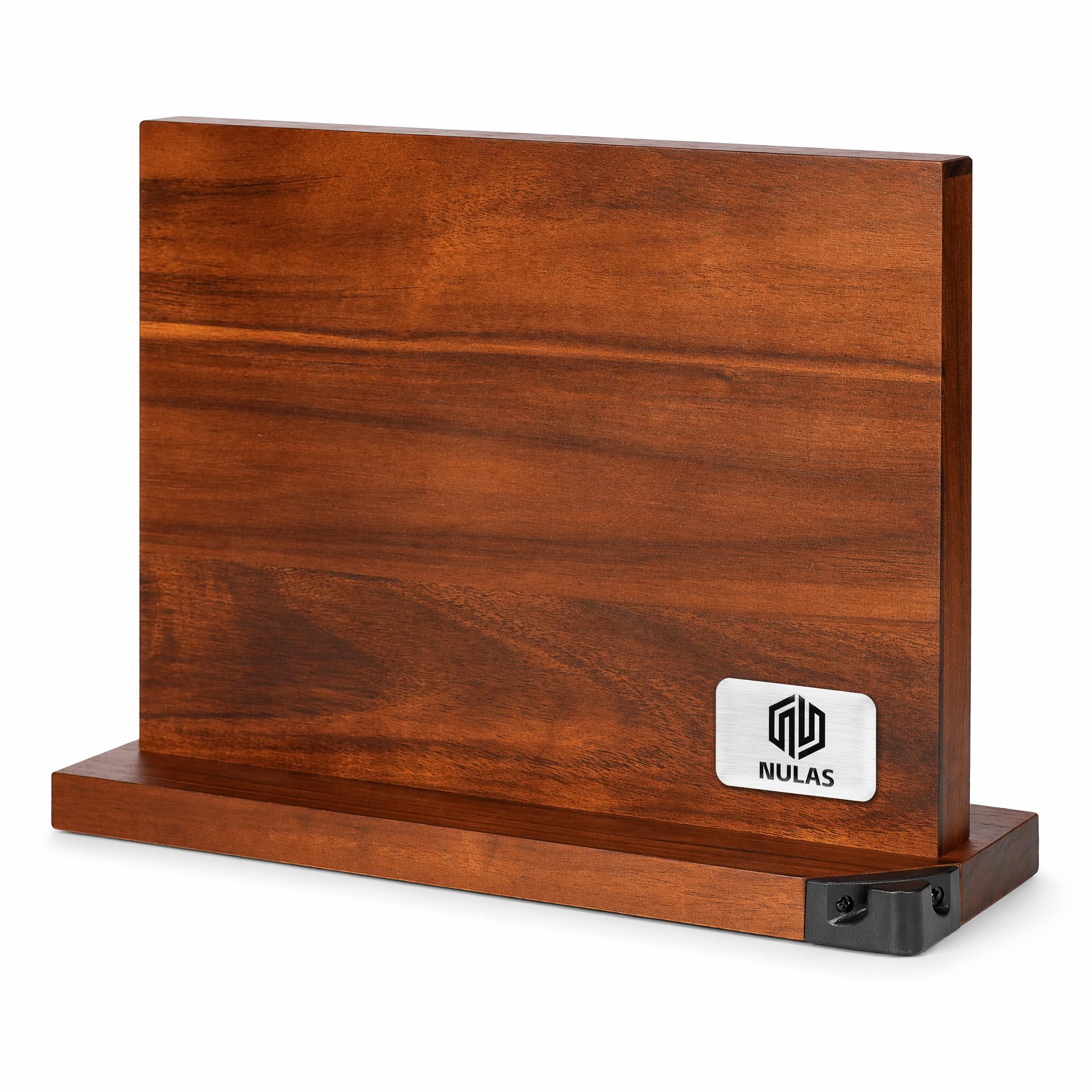 Photo 1 of ** major crack down the middle **Magnetic Knife Block with Built-in Sharpener, Double-Sided Countertop Magnetic Knife Holder, Holds Up to 12 Knives & Metal Kitchen Tools, Brown