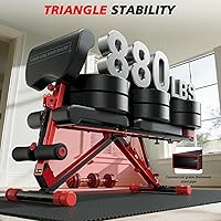Vista 6 de XDDIAS Workout Bench, Foldable Weight Bench with Variable Resistance Training Set, 880LBS Adjustable Bench with Leg Extension, Preacher Curl