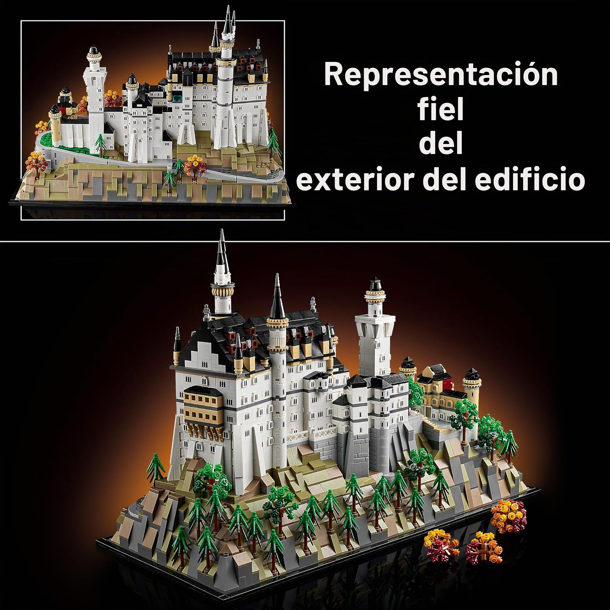 Lego Neuschwanstein 21063 - Castillo de Neuschwanstein Lego Architecture Set, incluye azulejos impresos, novedades de agosto 2025