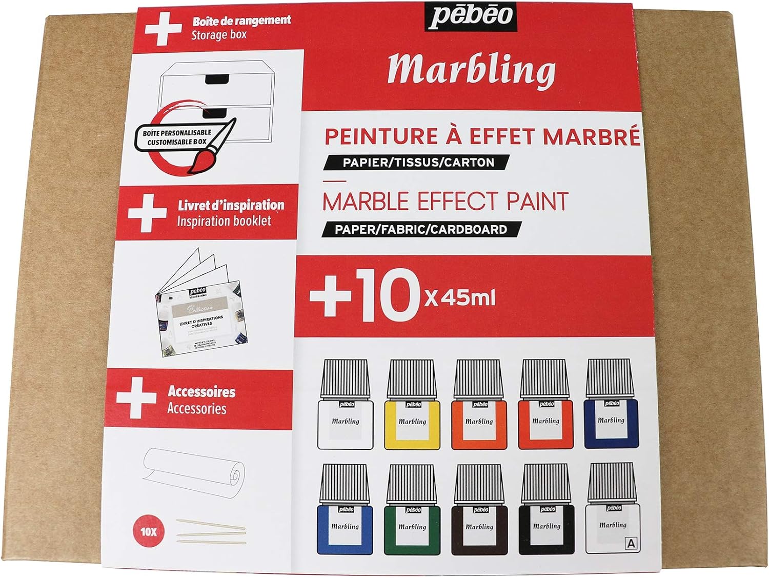PEBEO MARBLING Collection Set, 45 ml (Pack of 10)