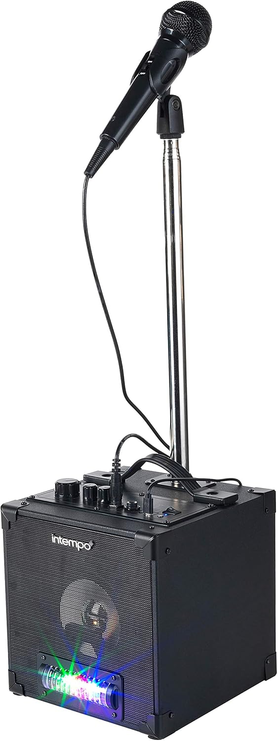 Intempo EE5037BLKSTKEU7 Tempo Bluetooth Karaoke Speaker, Microphone and