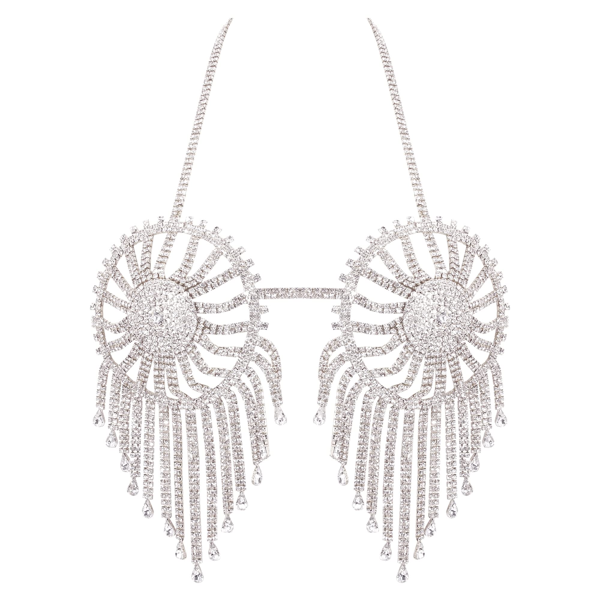 Naimo Women Sexy Shiny Chain Metal Sequin Blouse Vest Crop Top Sleeveless T-Shirt