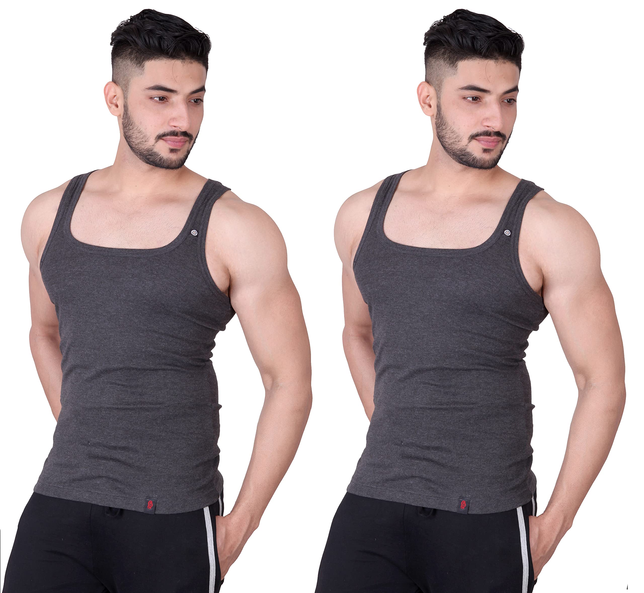 big button Cotton Modern Classic Fit Racer Vest for Men Pack of 2-picture-49