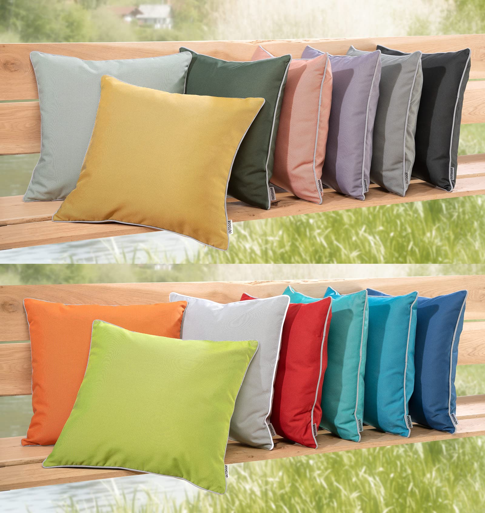 fashion and joy 551, cuscino decorativo effetto loto, per salotto all’aperto, 45 x 45 cm, resistente alle intemperie e allo sporco, struttura idrorepellente, da giardino