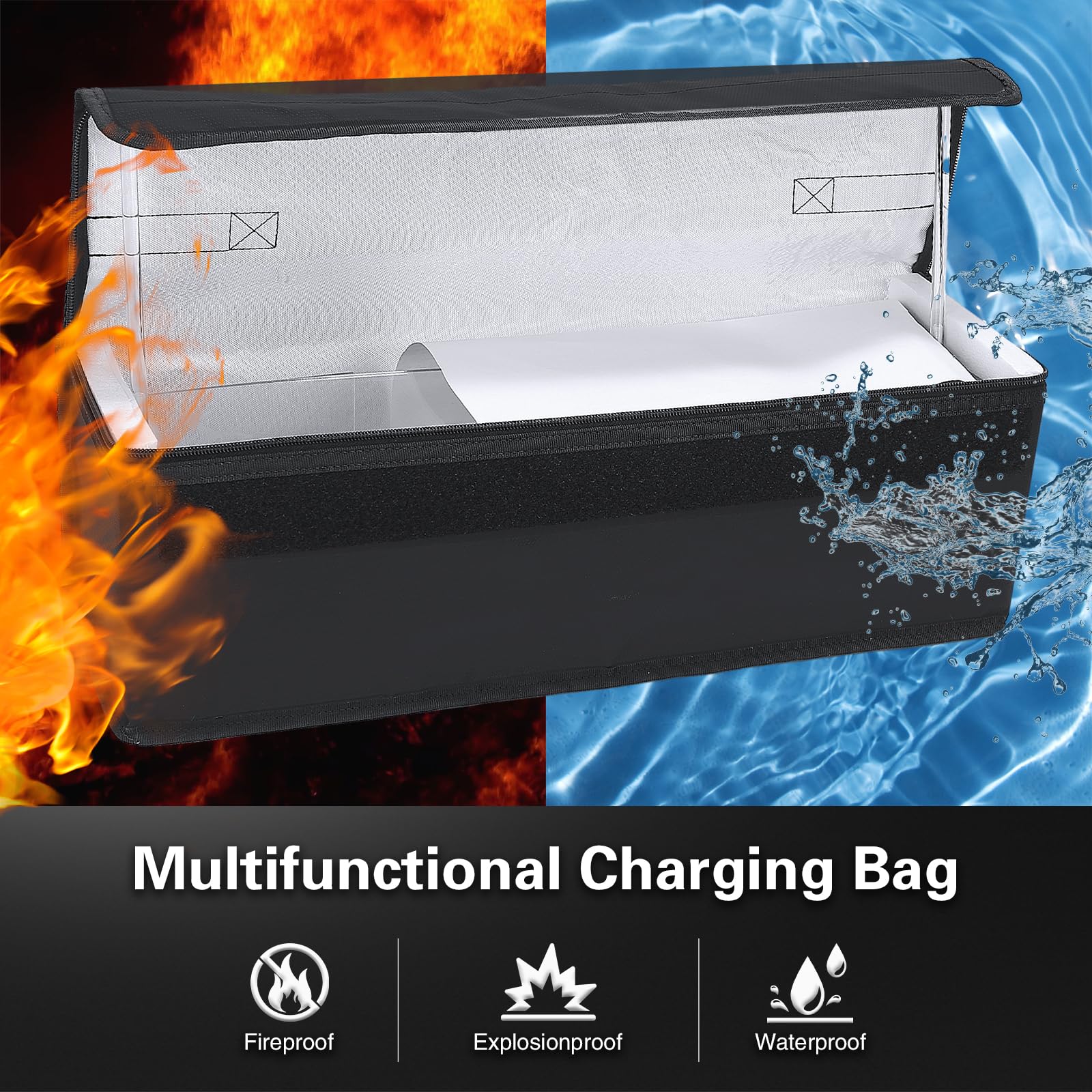 Borsa Di Sicurezza Per Batterie Ebike - Ignifuga, Antideflagrante, Impermeabile, Con Cinghie E Strisce Riflettenti