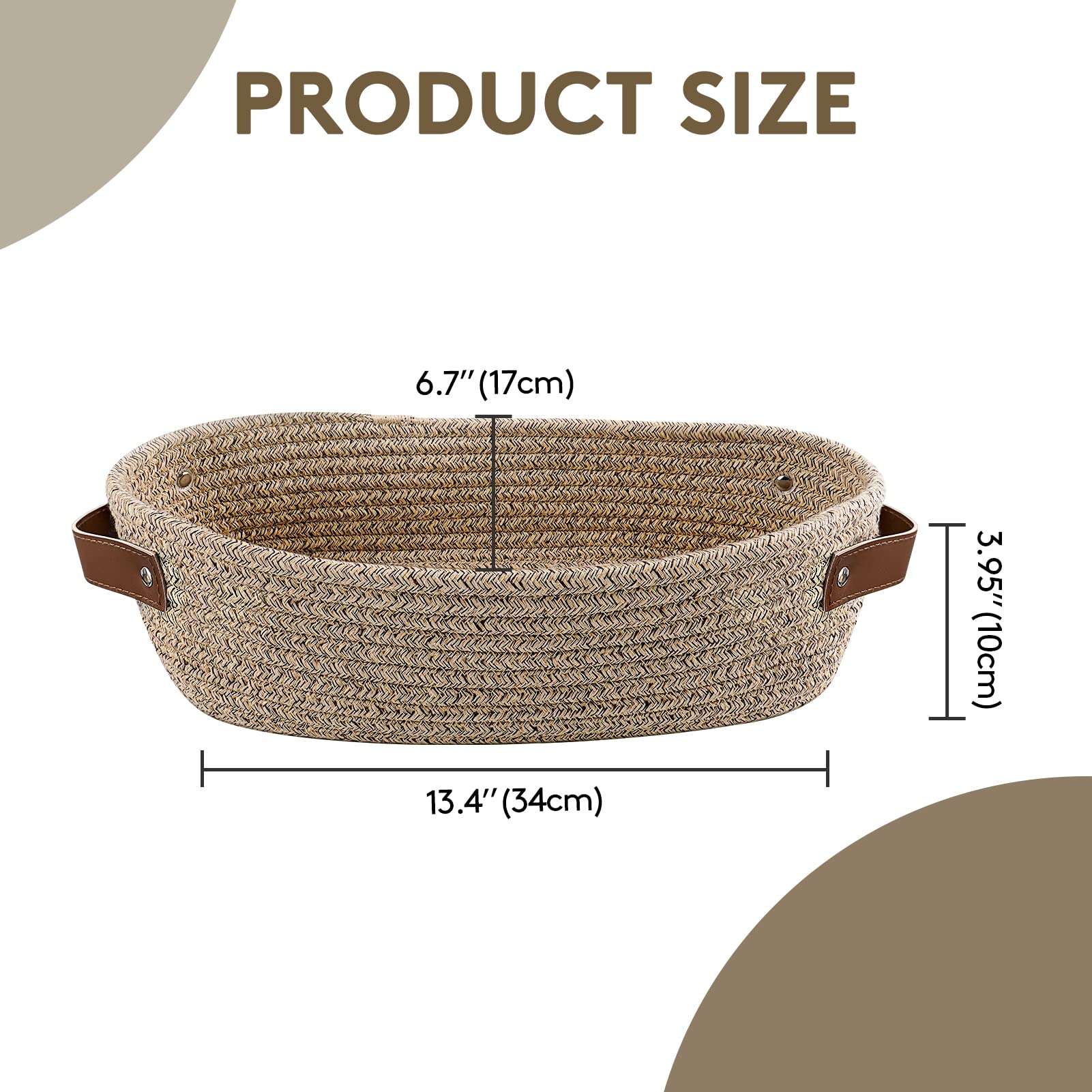 MAQIAO – Cesto Portaoggetti Pieghevole In Tela, Con Manici, 38x26x23 Cm, Grigio E Marrone, Per Casa, Ufficio E Armadi - 2
