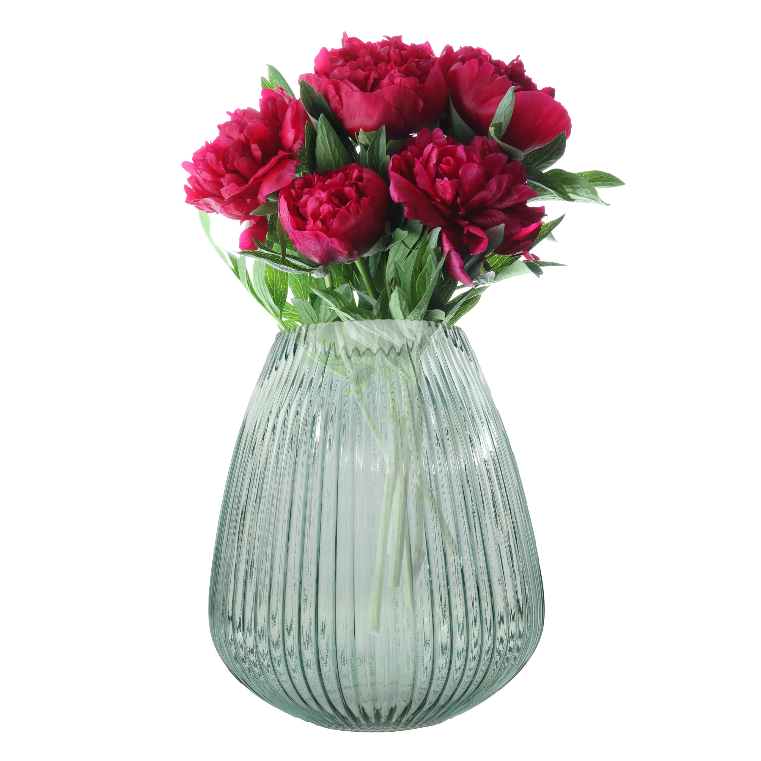 Point-Virgule - Decorative Vase for Home, Glass Vase, Green, 24.5 x 28 cm